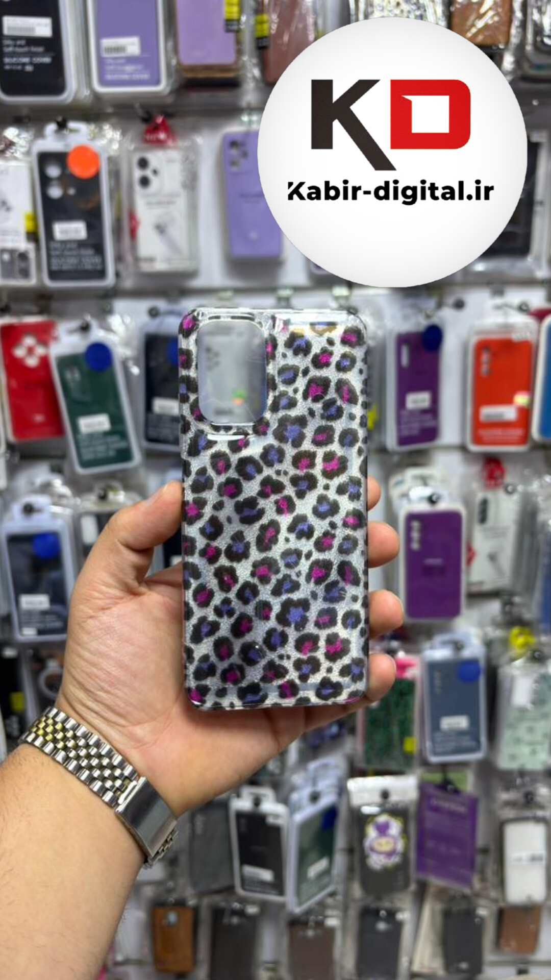 قاب گوشی Redmi Note 10s /Note 10 /  POCO M5s شیائومیسیلیکونی IMD لیزری دورمات ایربگ دار دکمه کرومی لاکچری سخت HARD طرح پلنگی
