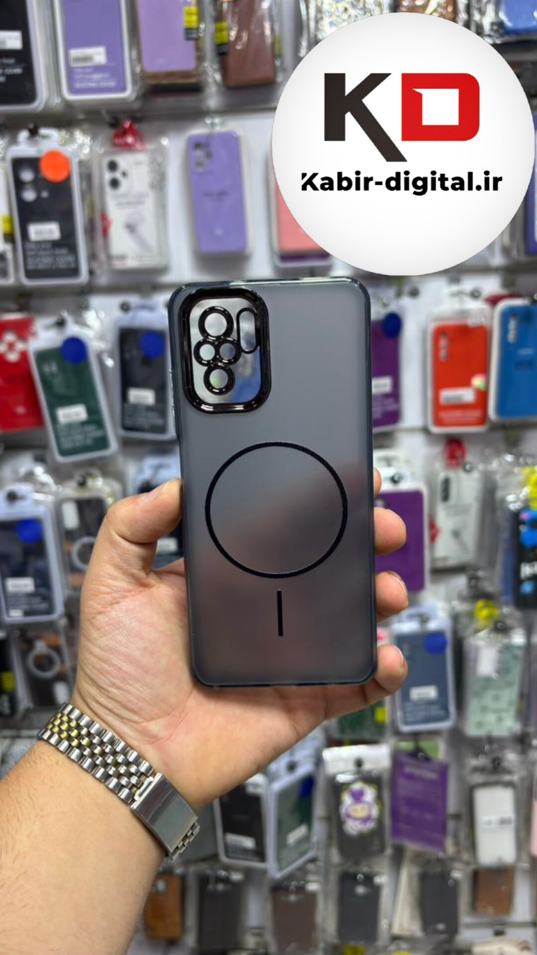 قاب گوشی Redmi Note 10s /Note 10 /  POCO M5s شیائومی Slim MagSafe Case مات کروم طرح مگ سیف محافظ لنز دار