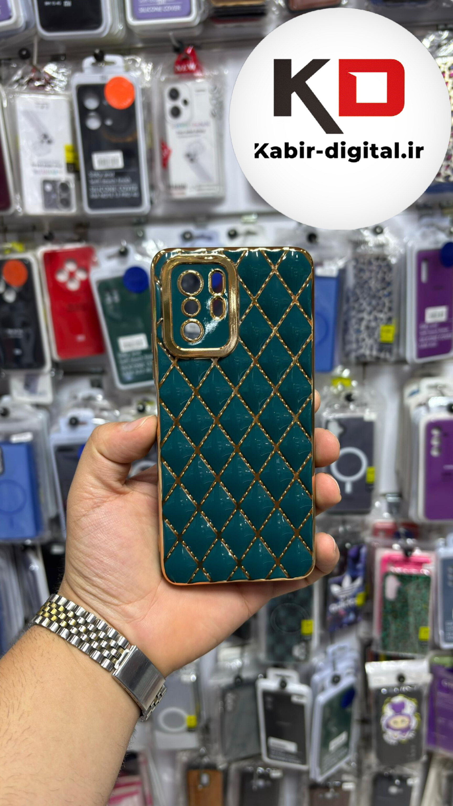 قاب گوشی MI Note 10 pro 5g / poco x3 gt شیائومی ژله ای مای کیس گلد لاین لوزی دور طلایی محافظ لنز دار سبز
