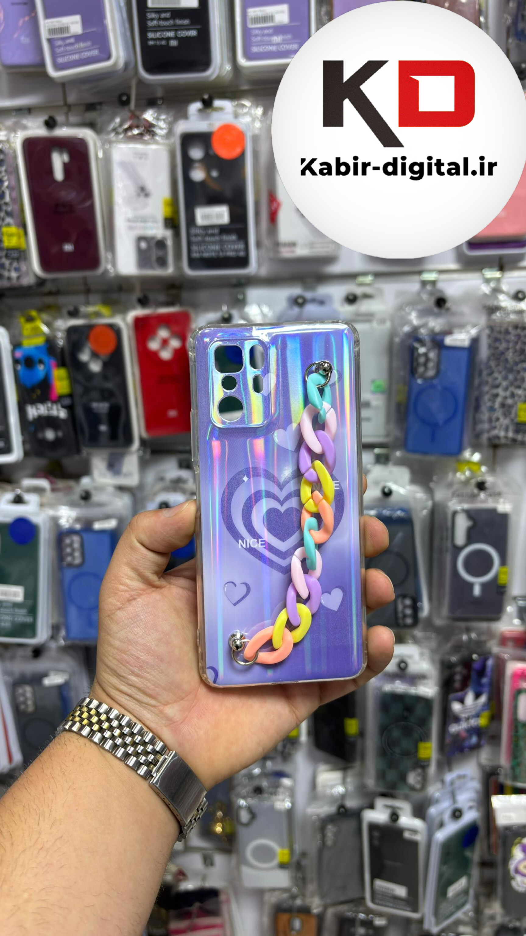 قاب گوشی MI Note 10 pro 5g / poco x3 gt شیائومی طرح ژله ای قلبی دستبندی زنجیری آویزدار محافظ لنز دار