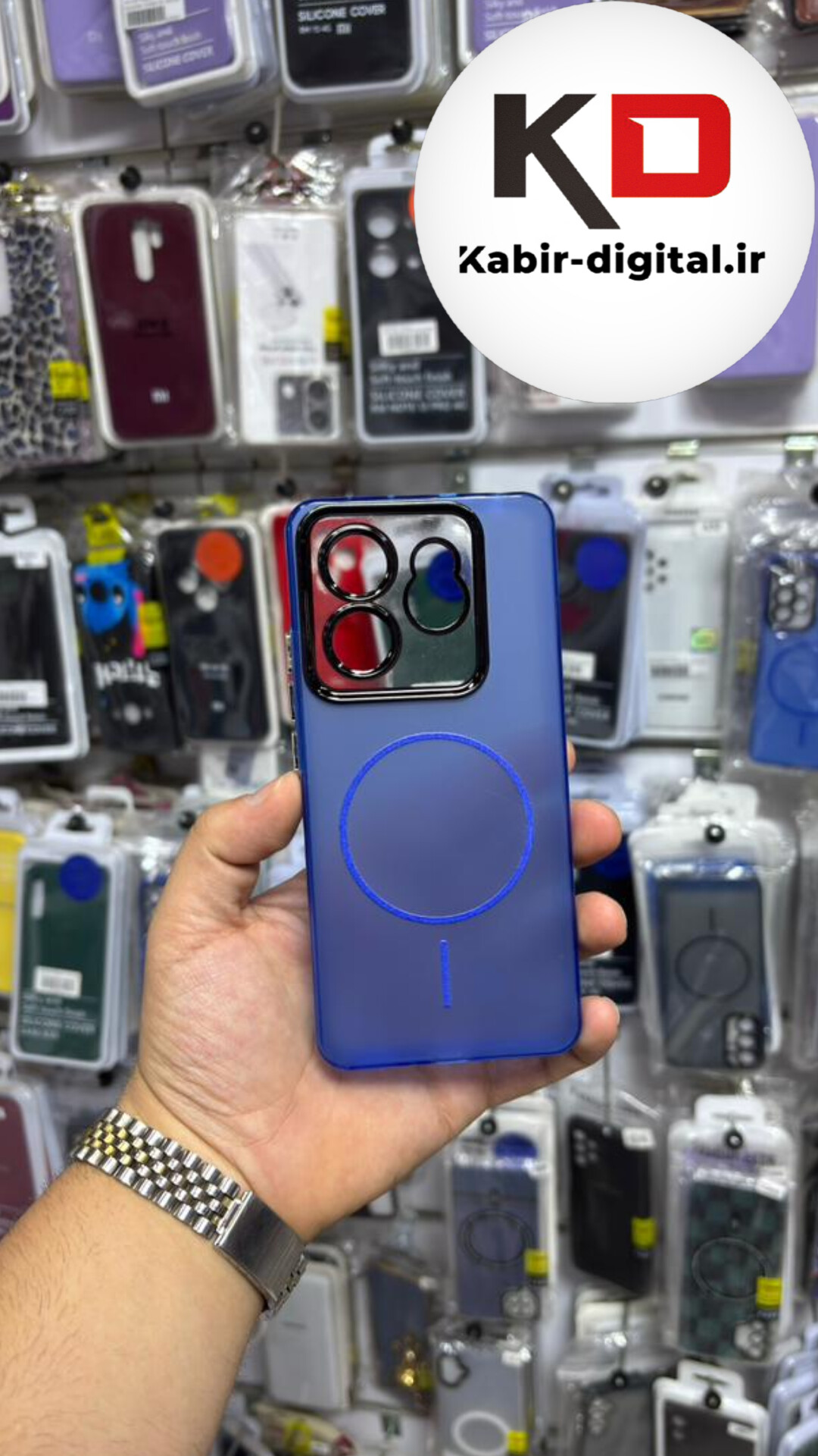 قاب گوشی Redmi Note 14 4G شیائومی Slim MagSafe Case مات کروم طرح مگ سیف محافظ لنز دار