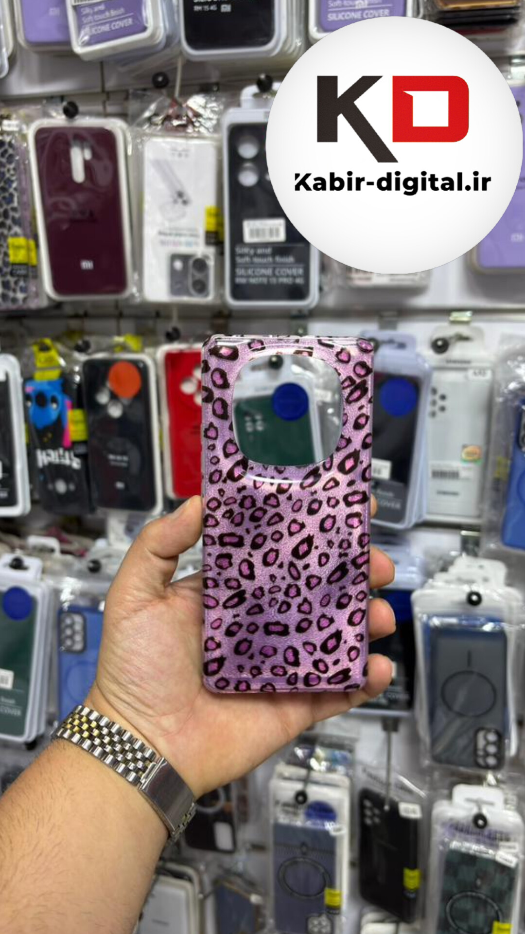 قاب گوشی Redmi Note 14 Pro 4G /Note 14 Pro 5G / Note 14 Pro Plus/ POCO X7 / Note 15 شیائومی سیلیکونی IMD لیزری دورمات ایربگ دار دکمه کرومی لاکچری سخت HARD طرح پلنگی