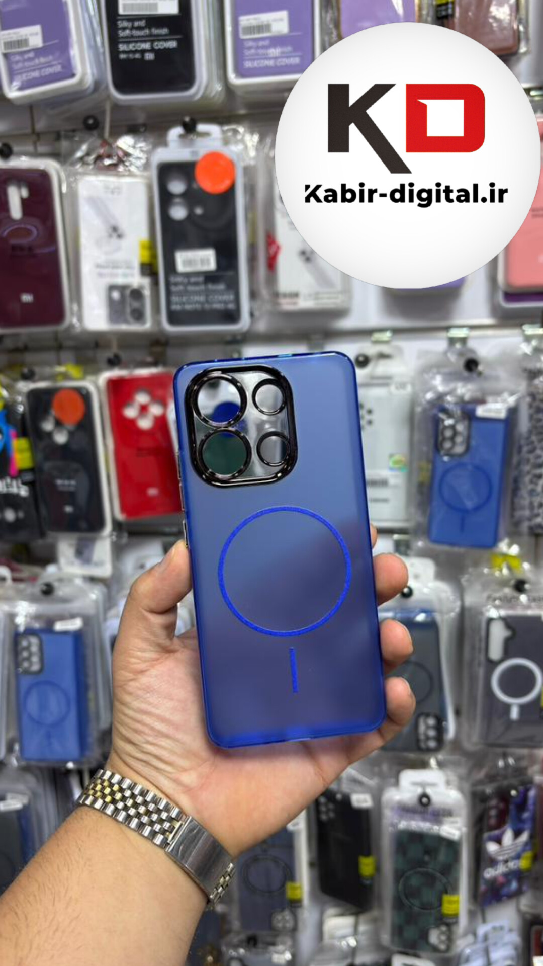 قاب گوشی Redmi Note 13 4G شیائومی Slim MagSafe Case مات کروم طرح مگ سیف محافظ لنز دار