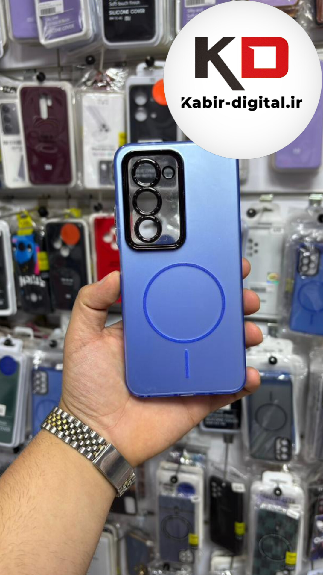 قاب گوشی Redmi 15 شیائومی Slim MagSafe Case مات کروم طرح مگ سیف محافظ لنز دار