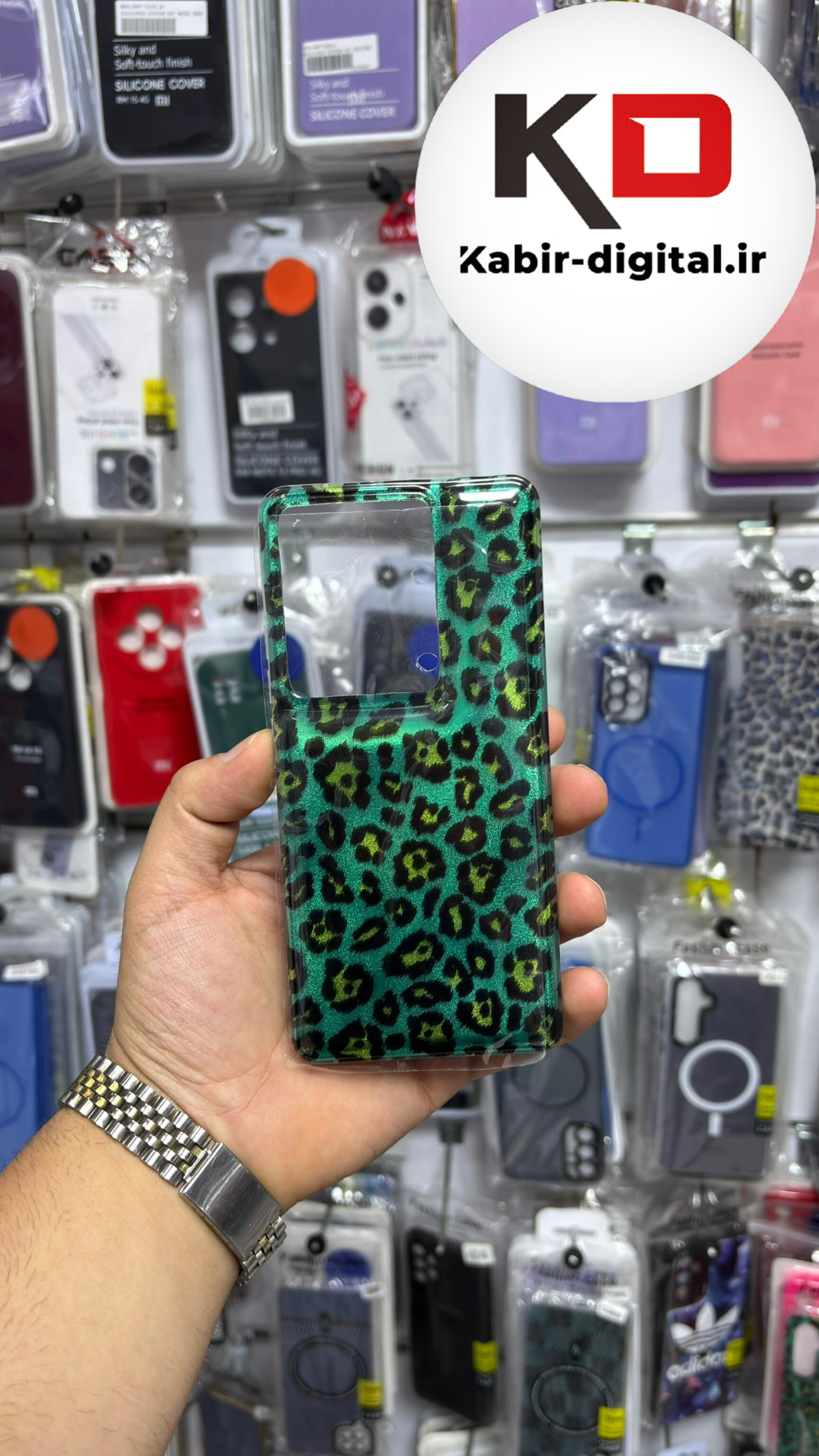 قاب گوشی Redmi Note 13 Pro 4G /Note 14S /POCO M6 Pro شیائومی IMD لیزری دورمات ایربگ دار دکمه کرومی لاکچری سخت HARD طرح پلنگی