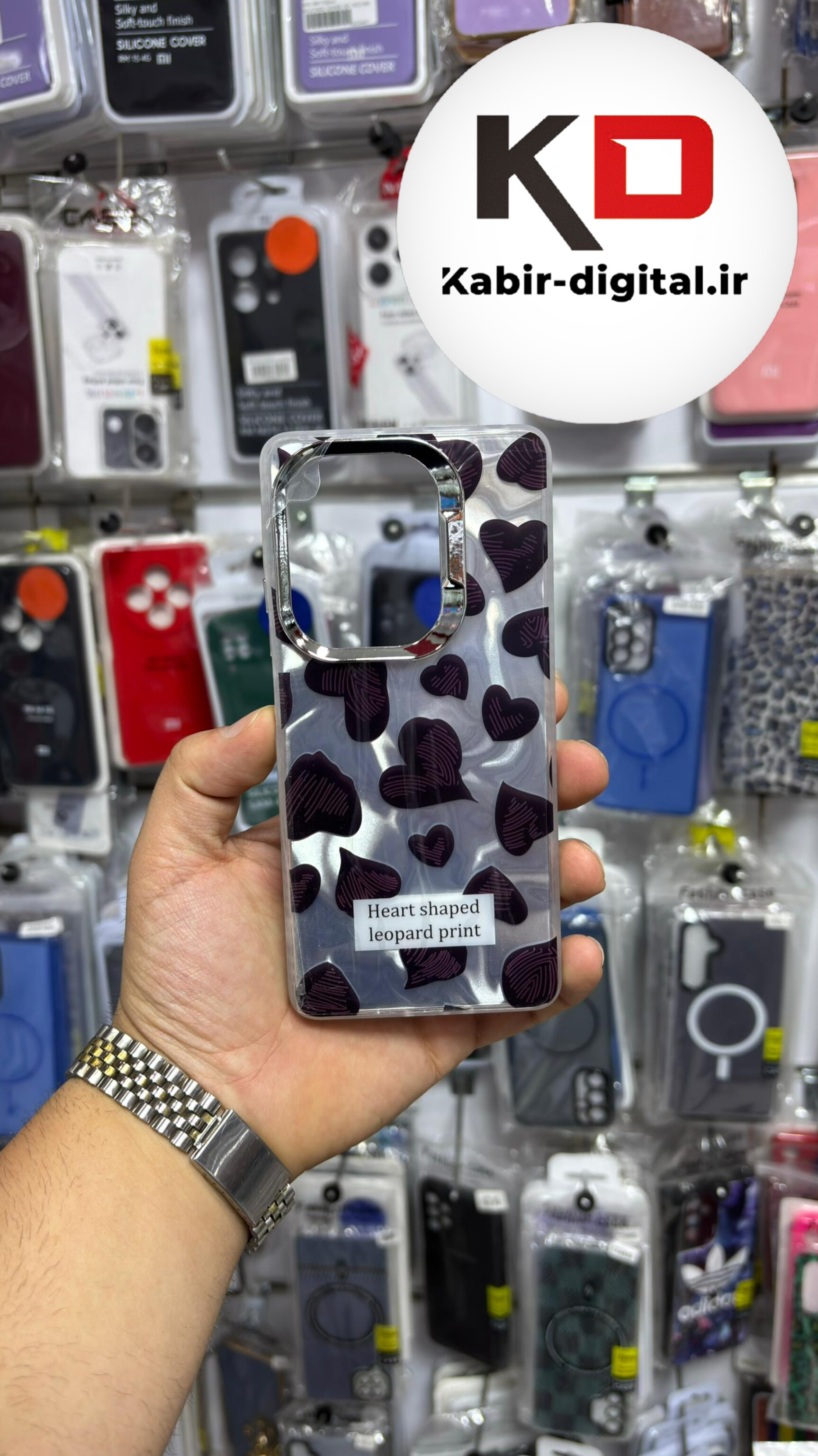 قاب گوشی Redmi Note 13 Pro 4G /Note 14S /POCO M6 Pro شیائومی IMD لیزری دورمات ایربگ دار دکمه کرومی لاکچری سخت HARD طرح پلنگی لنز کرومی