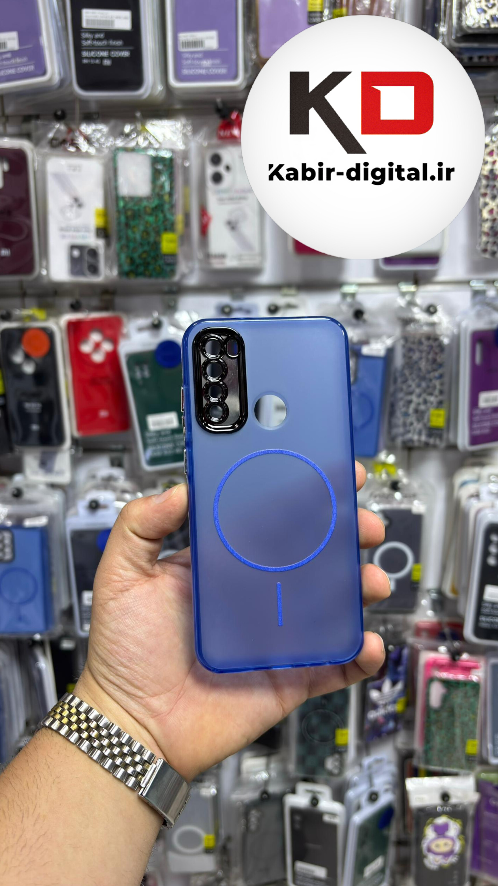 قاب گوشی Redmi Note 8  شیائومی Slim MagSafe Case مات کروم طرح مگ سیف محافظ لنز دار آبی