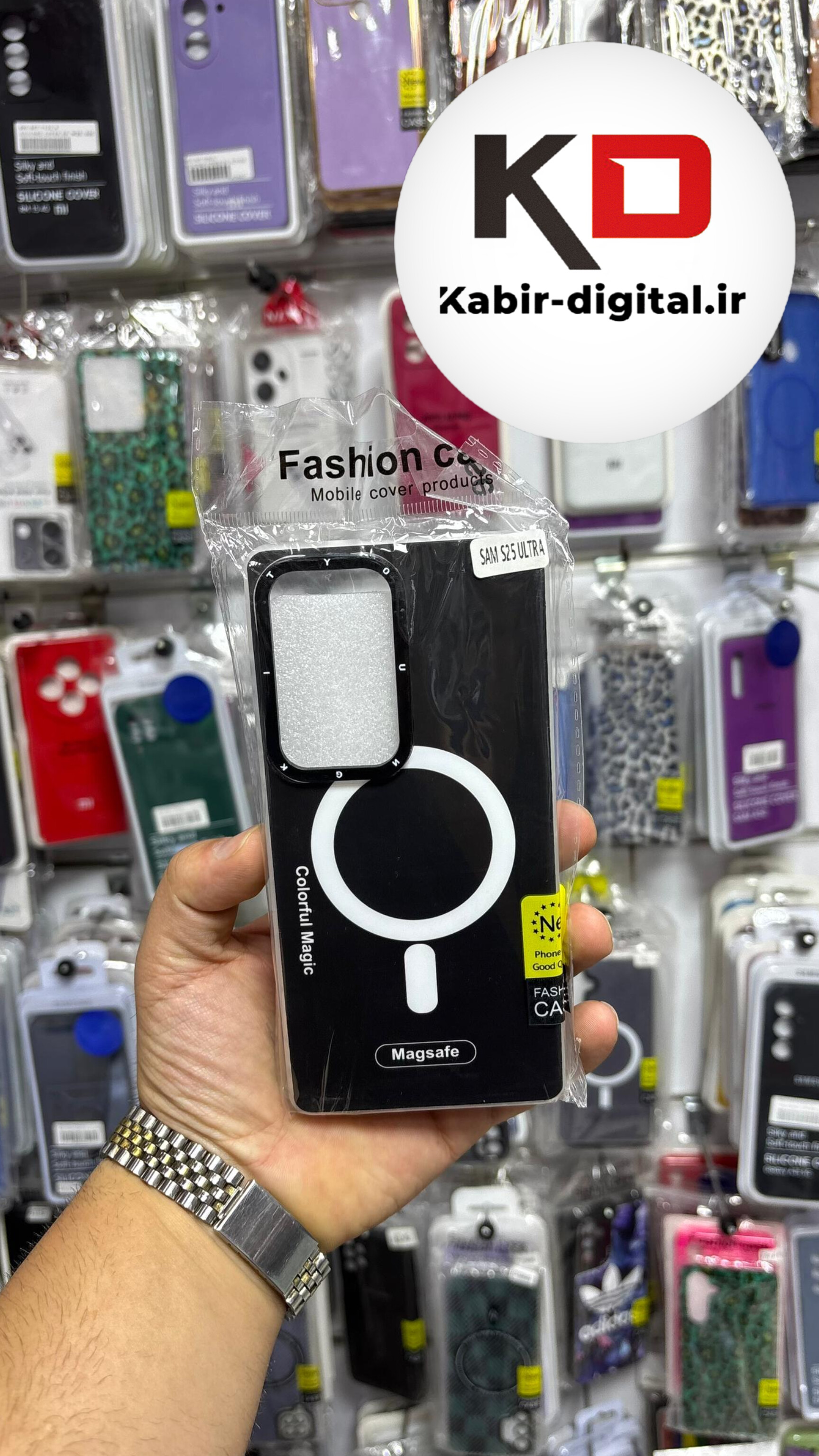 قاب گوشی Galaxy S25 Ultraسامسونگ پشت مات طرح مگ سیف ایربگ دار دور مات  محافظ لنزدار
