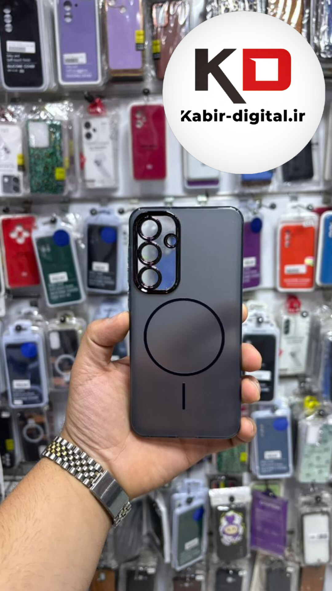قاب گوشی Galaxy S24 FE سامسونگ Slim MagSafe Case مات کروم طرح مگ سیف محافظ لنز دار