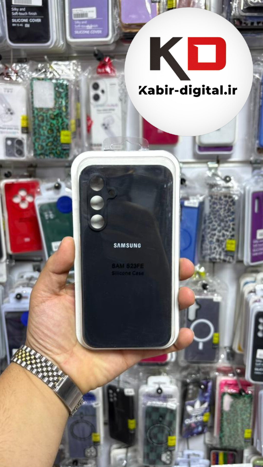 قاب گوشی Galaxy S23 FE سامسونگ سیلیکونی اورجینال درجه یک داخل پارچه زیر بسته محافظ لنزدار