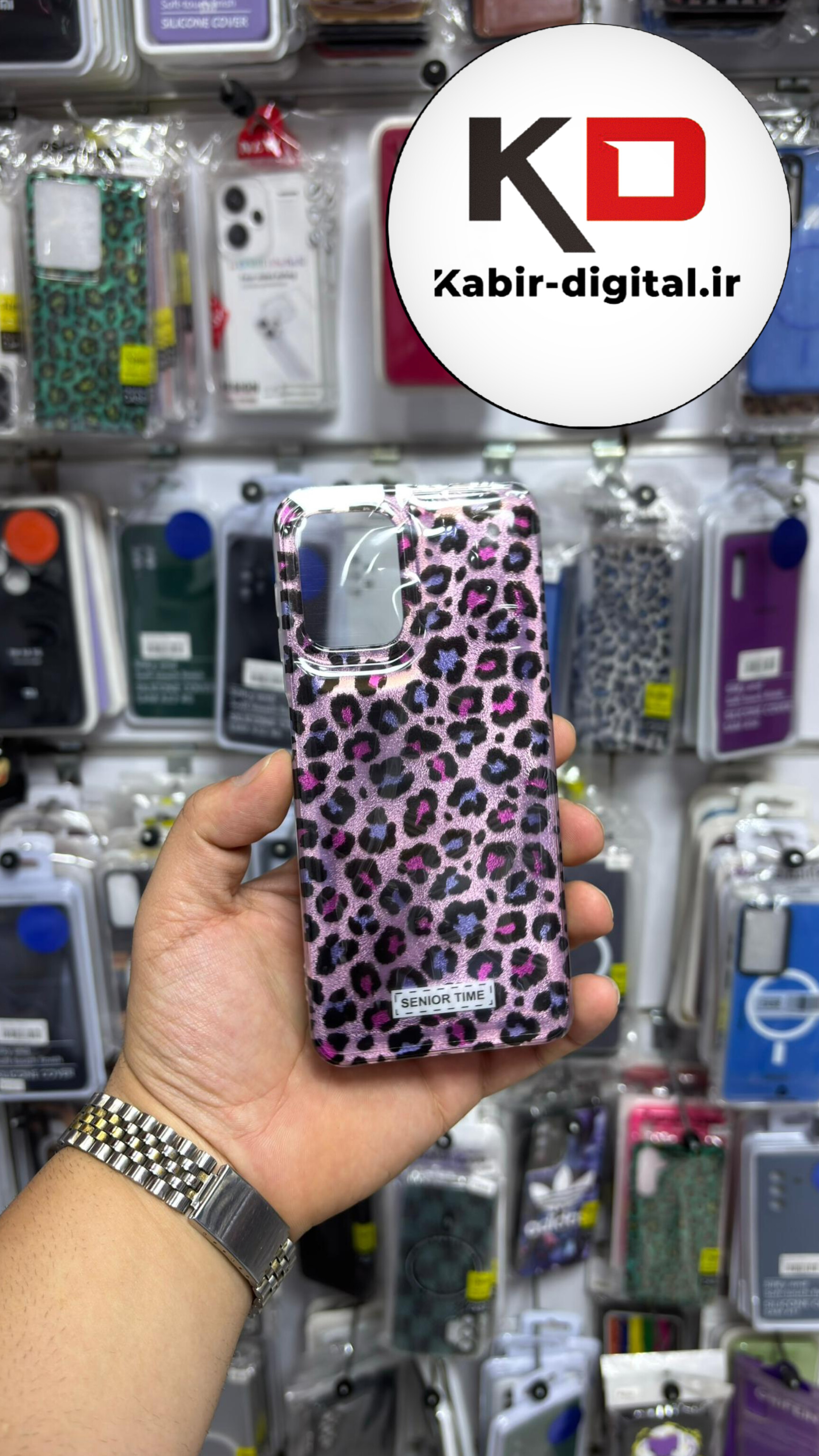 قاب گوشی Galaxy A22 4g / M32سامسونگ IMD لیزری دورمات ایربگ دار دکمه کرومی لاکچری سخت HARD طرح پلنگی صورتی