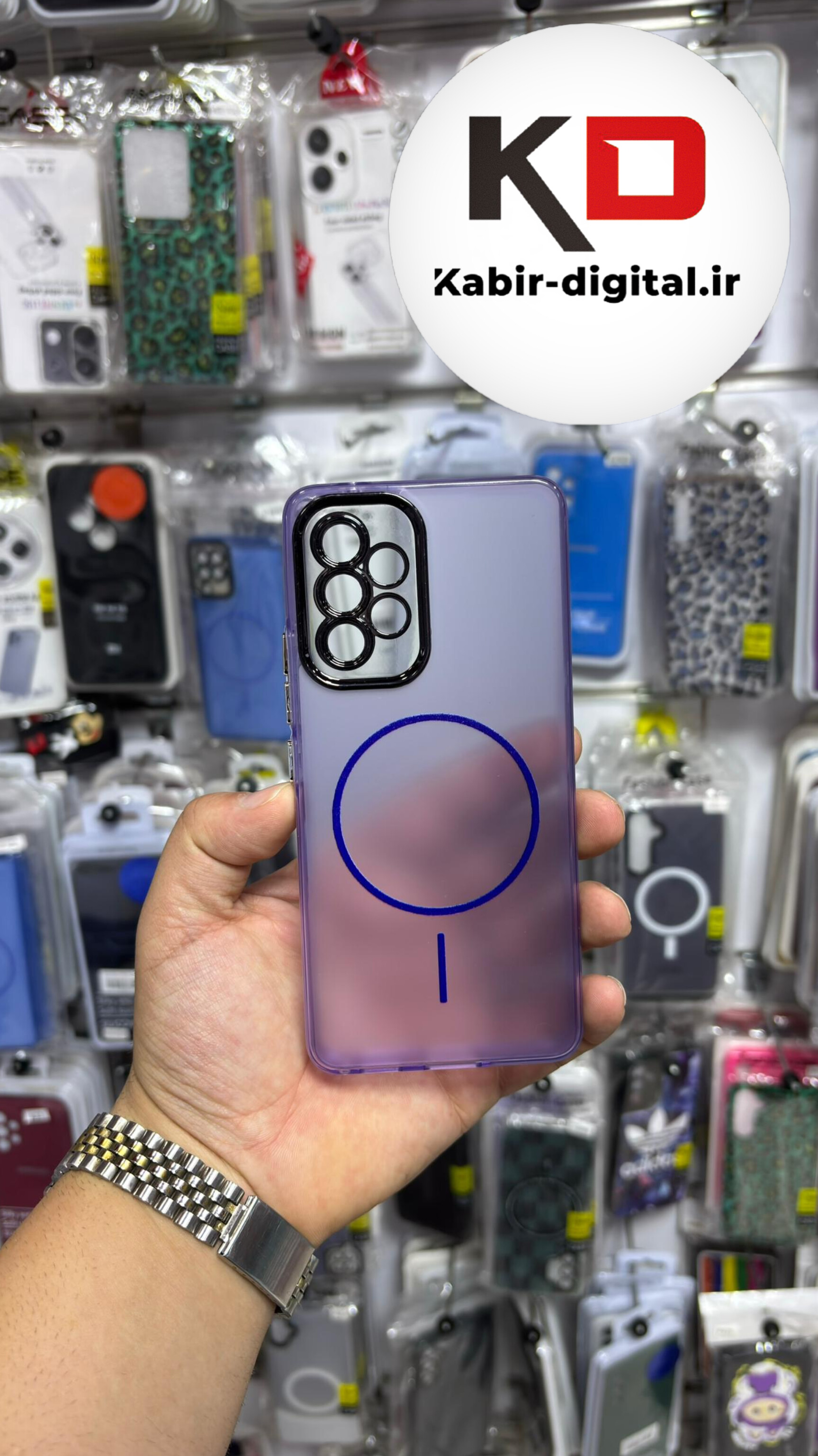 قاب گوشی Galaxy A53سامسونگ Slim MagSafe Case مات کروم طرح مگ سیف محافظ لنز دار
