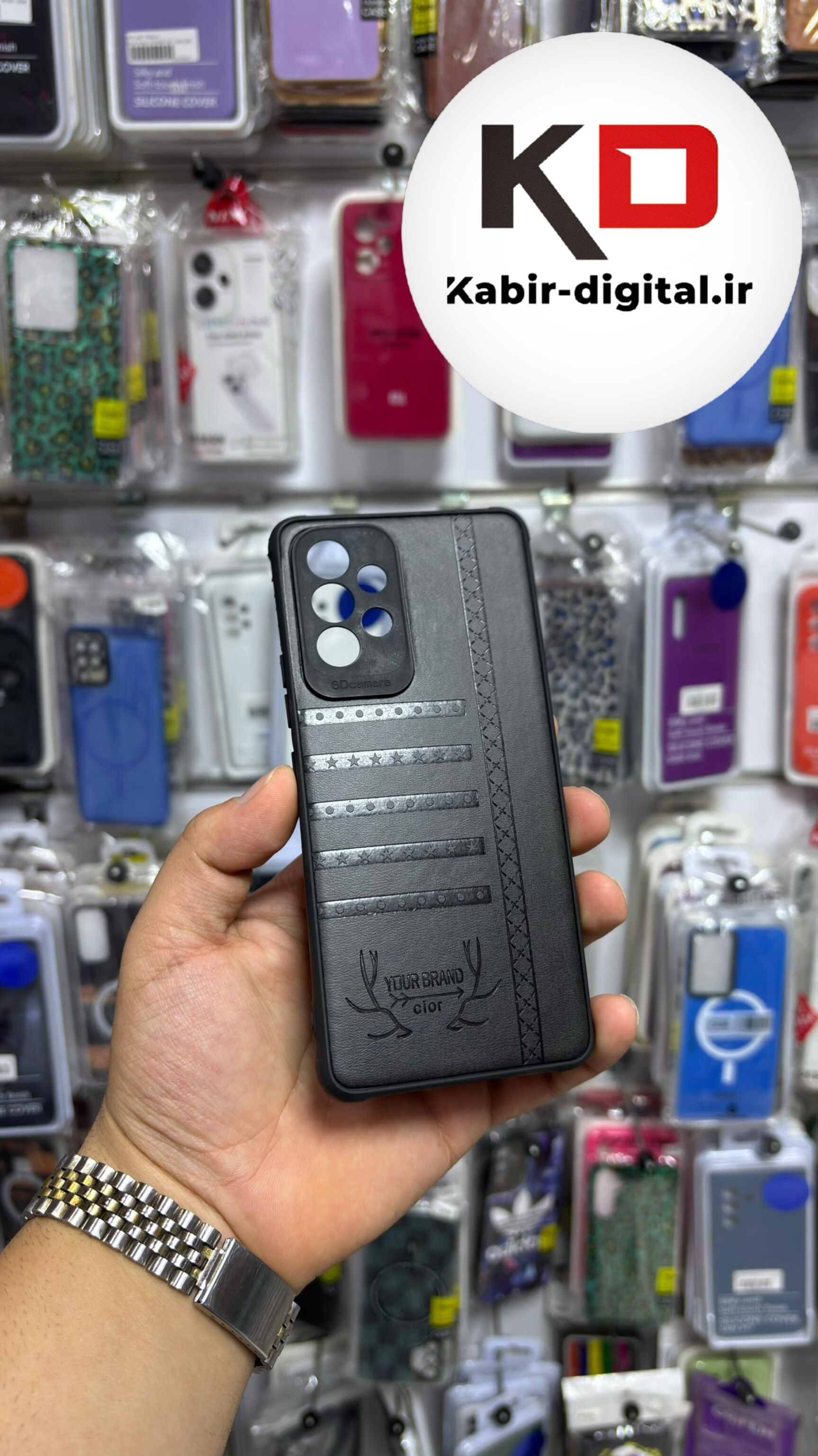 قاب گوشی Galaxy A53سامسونگ طرح ژله ای چرمی ساده گوزنی محافظ لنزدار مشکی