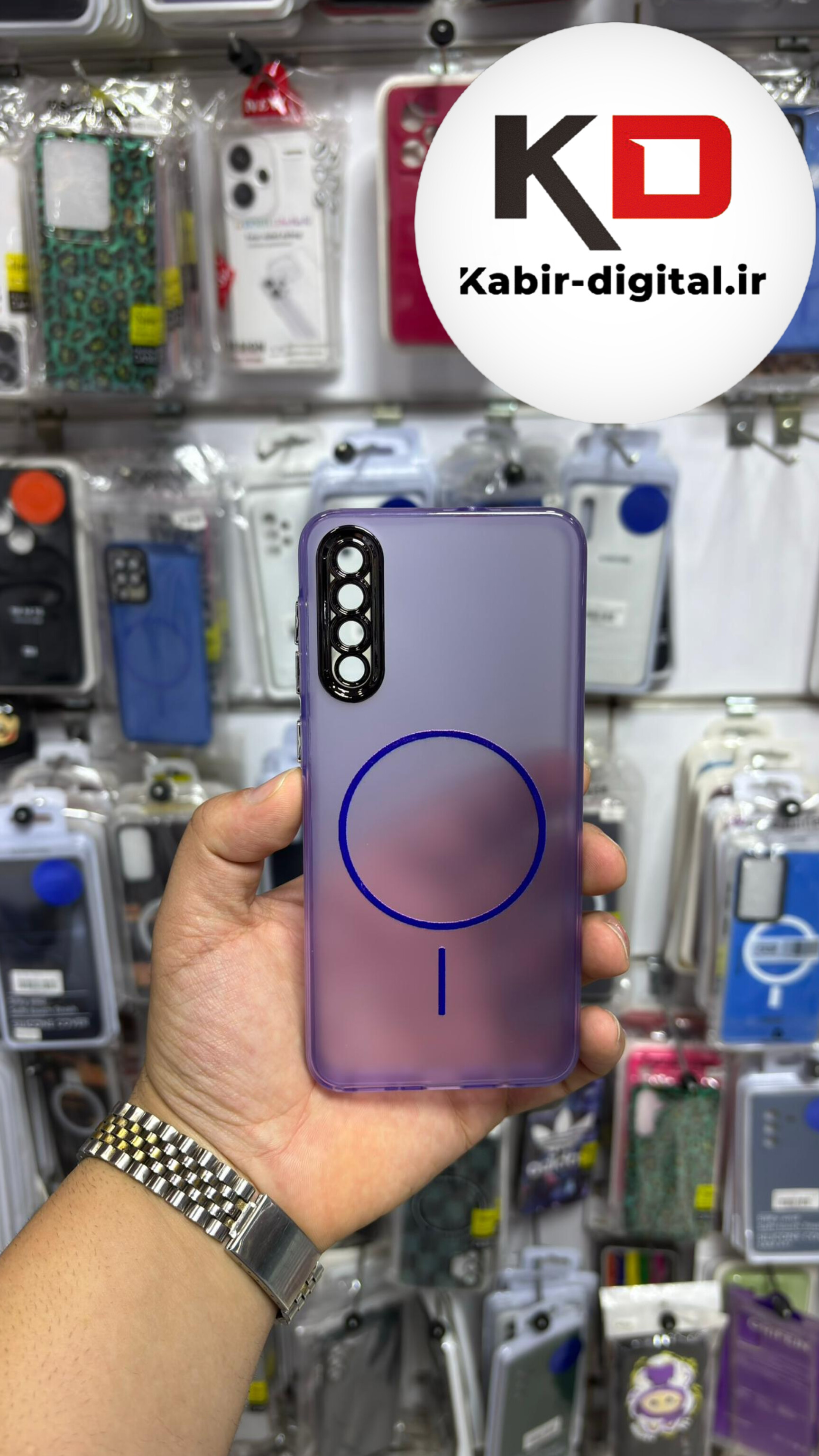 قاب گوشی Galaxy A30s /A50s /  A50 سامسونگ Slim MagSafe Case مات کروم طرح مگ سیف محافظ لنز دار