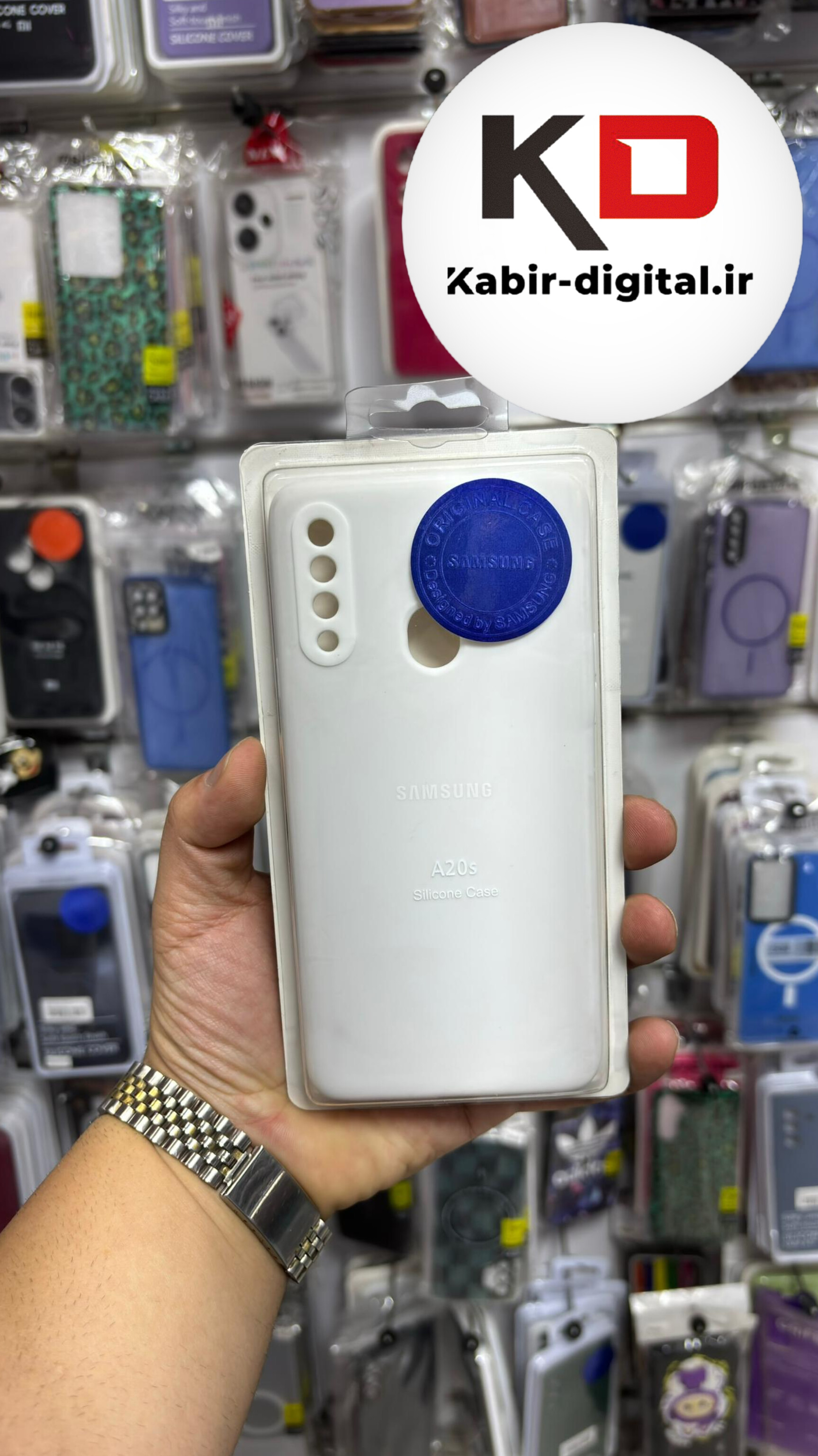 قاب گوشی Galaxy A20s سامسونگ سیلیکونی اورجینال درجه یک داخل پارچه زیر بسته محافظ لنزدار