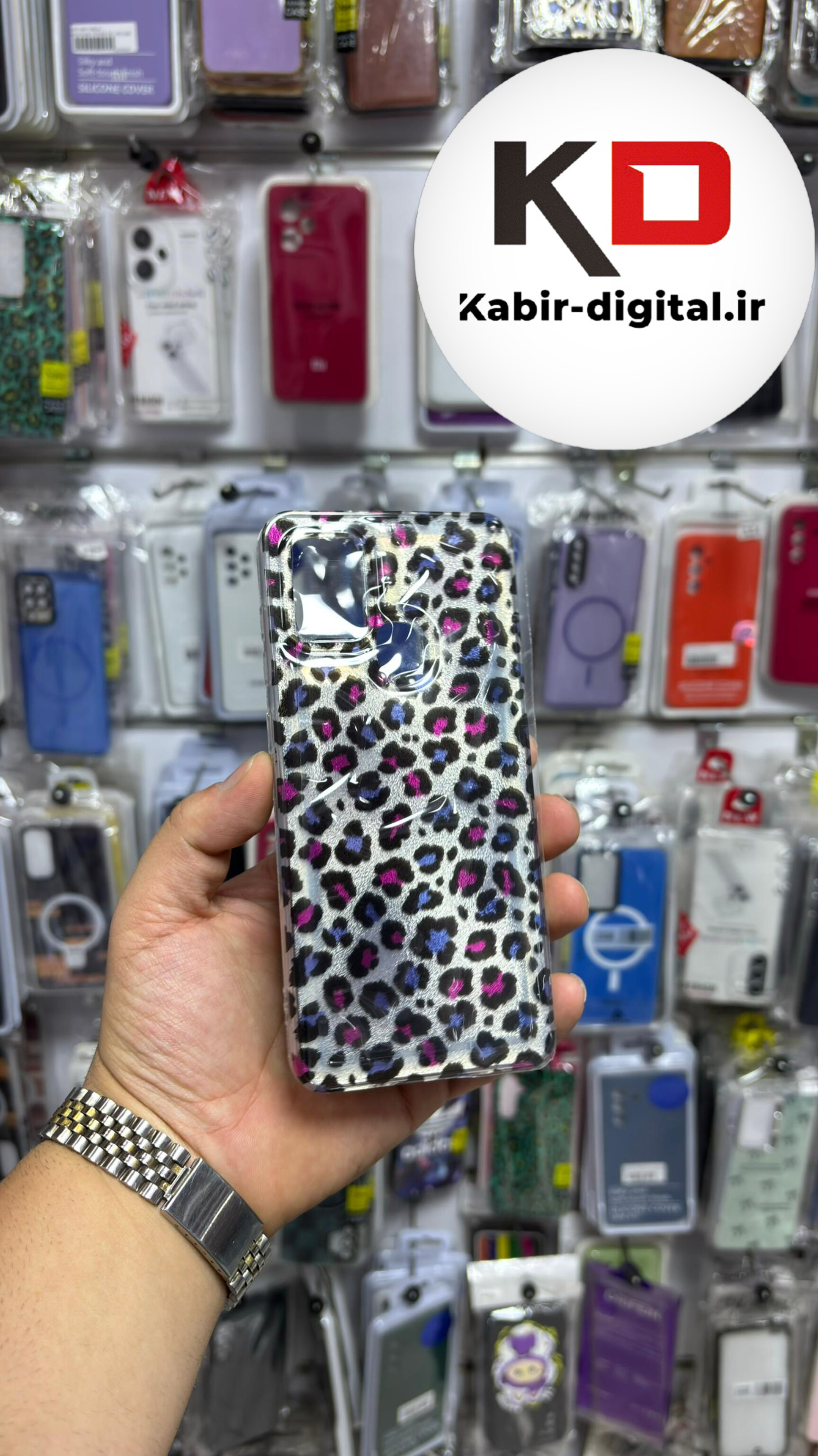 قاب گوشی Galaxy A21s سامسونگ IMD لیزری دورمات ایربگ دار دکمه کرومی لاکچری سخت HARD طرح پلنگی
