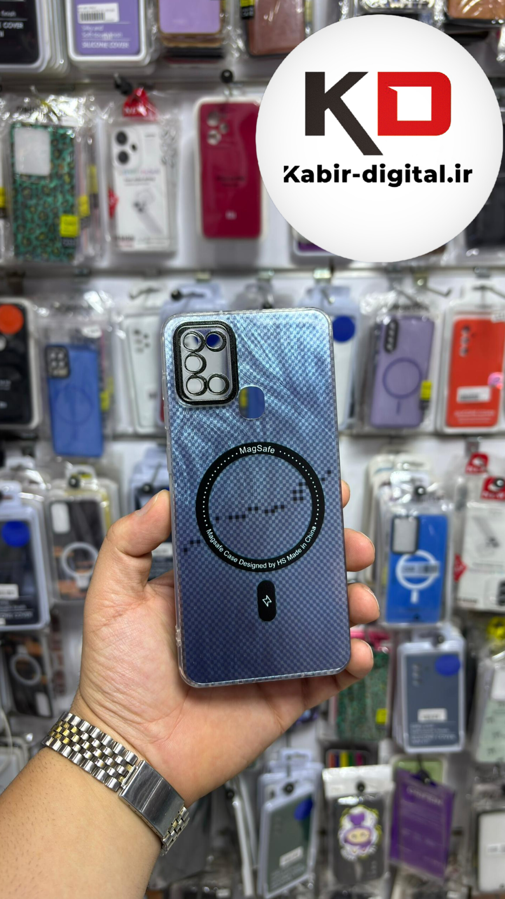 قاب گوشی Galaxy A21s سامسونگ اورجینال SO COOL سوکول لنز کرومی براق طرح مگ سیف آبی محافظ لنزدار