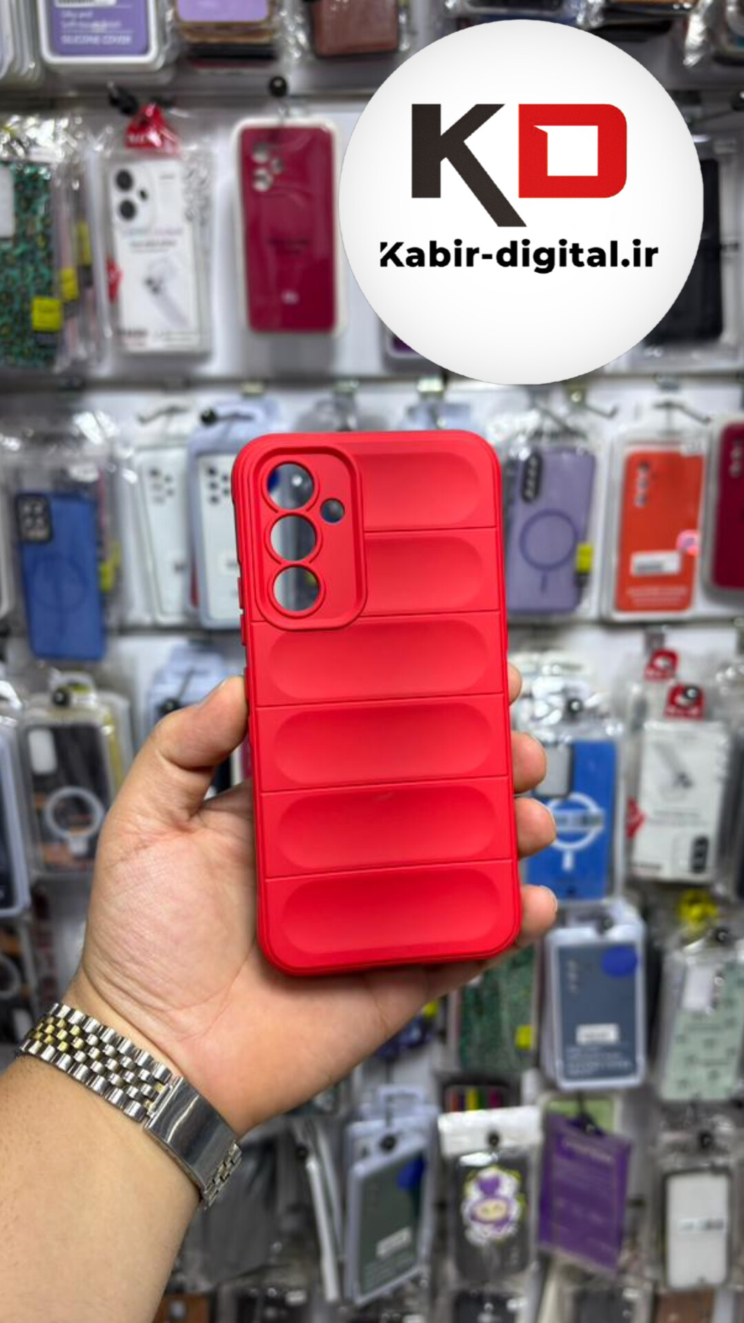 قاب گوشی Galaxy A54 سامسونگ سیلیکونی طرح پافر محافظ لنز دار قرمز