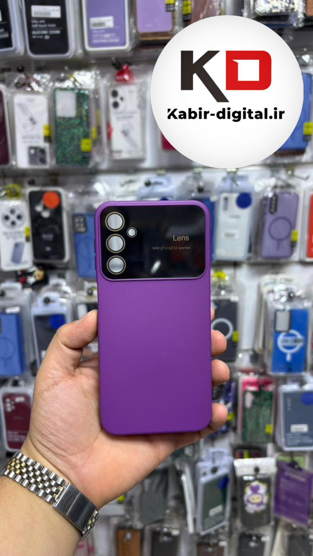 قاب گوشی Galaxy A24 سامسونگ سیلیکونی Camera Lens زیر بسته محافظ لنز دار بنفش
