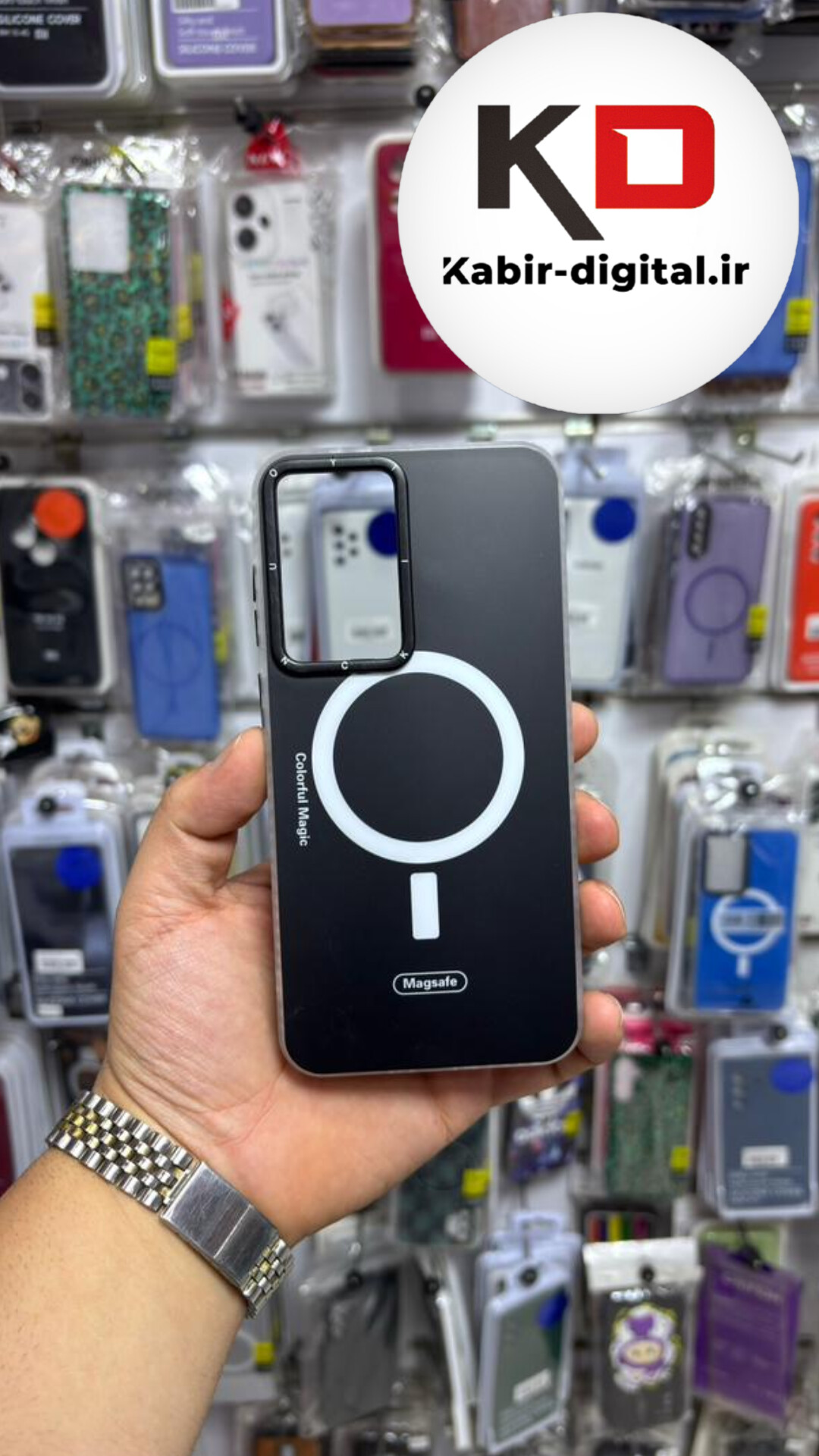 قاب گوشی Galaxy A36 / A56 سامسونگ پشت مات طرح مگ سیف ایربگ دار دور مات  محافظ لنزدار مشکی