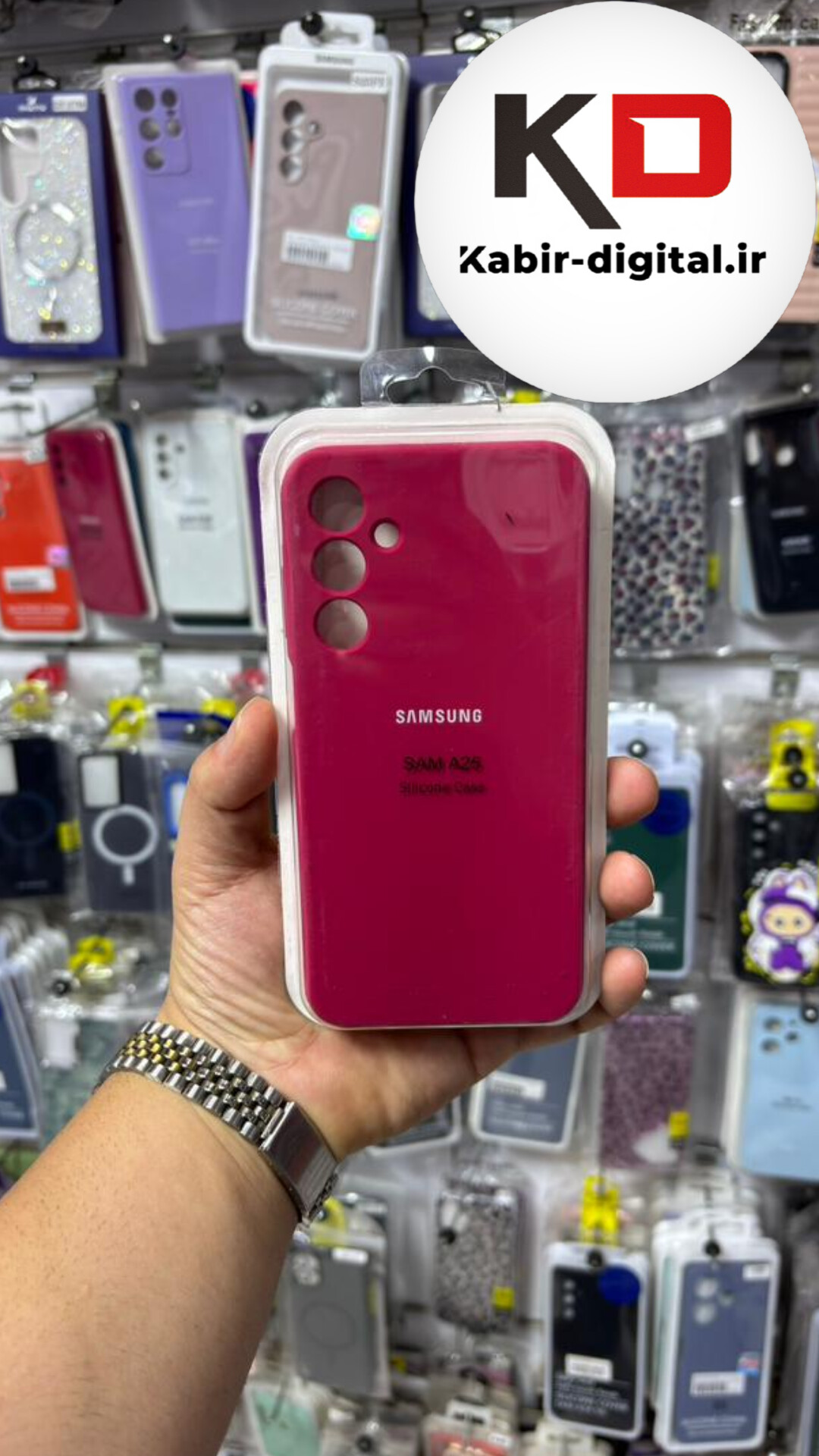 قاب گوشی Galaxy A25 سامسونگ  سیلیکونی اورجینال درجه یک داخل پارچه زیر بسته محافظ لنزدار سرخ آبی