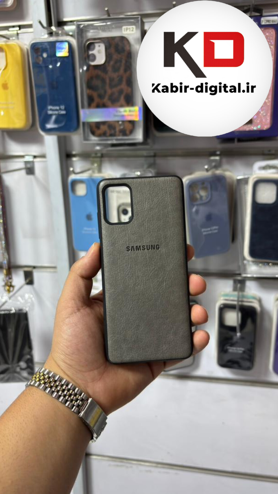 قاب گوشی Galaxy A51 / A31 سامسونگ طرح ژله ای چرمی ساده محافظ لنزدار طوسی