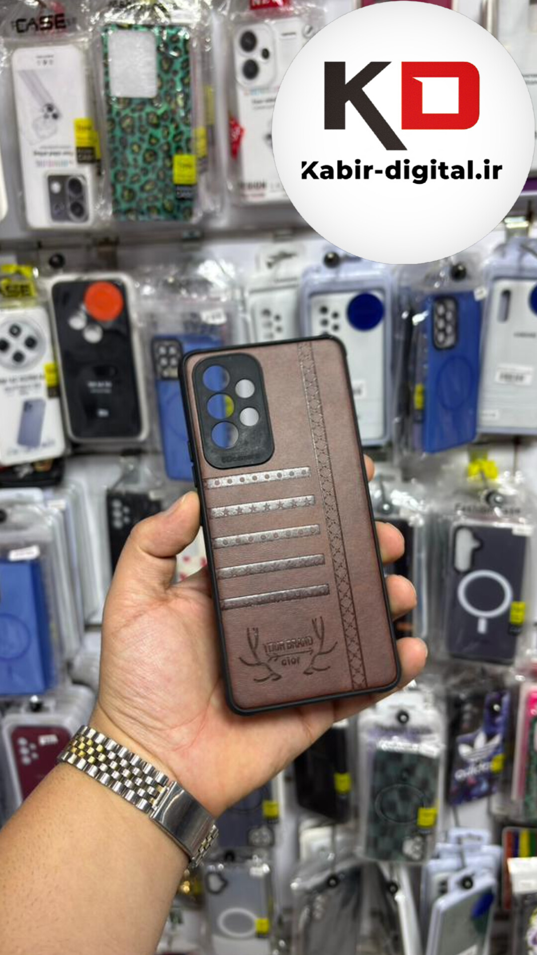 قاب گوشی Galaxy A53 سامسونگ طرح ژله ای چرمی ساده گوزنی محافظ لنزدار