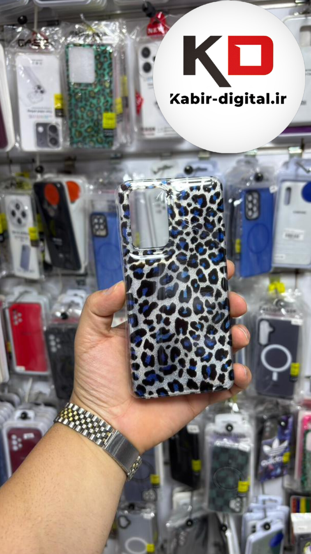 قاب گوشی Galaxy A52 / A52sسامسونگ  IMD لیزری دورمات ایربگ دار دکمه کرومی لاکچری سخت HARD طرح پلنگی