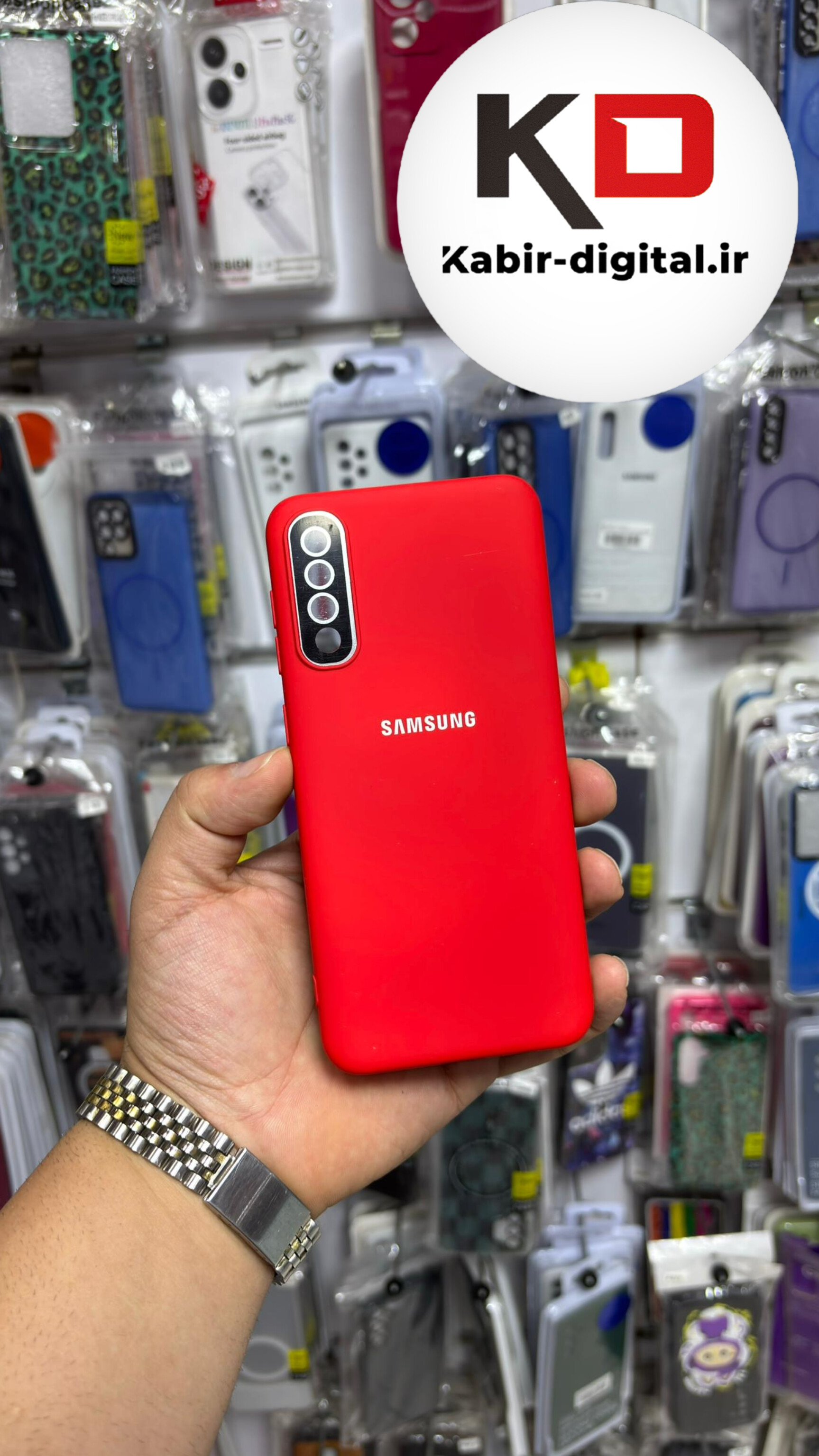 قاب گوشی Galaxy A30s /A50s /  A50 سامسونگ  سیلیکونی اورجینال درجه یک داخل پارچه زیر بسته محافظ لنزدار قرمز
