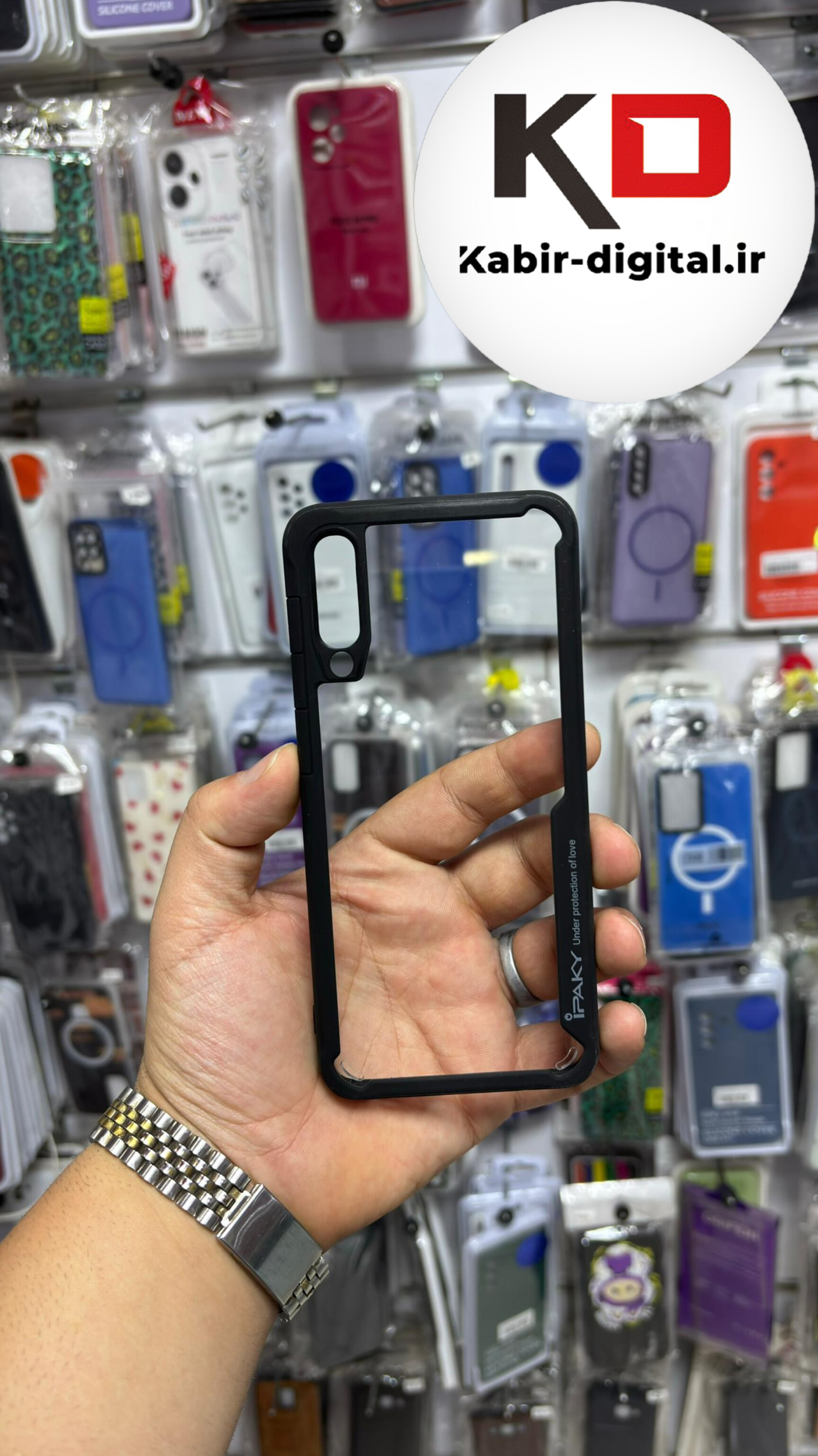 قاب گوشی Galaxy A30s /A50s /  A50 سامسونگ آیپکی iPaky طرح پشت طلق شفاف دور ژله ای ایربگ دار محافظ لنز دار مشکی