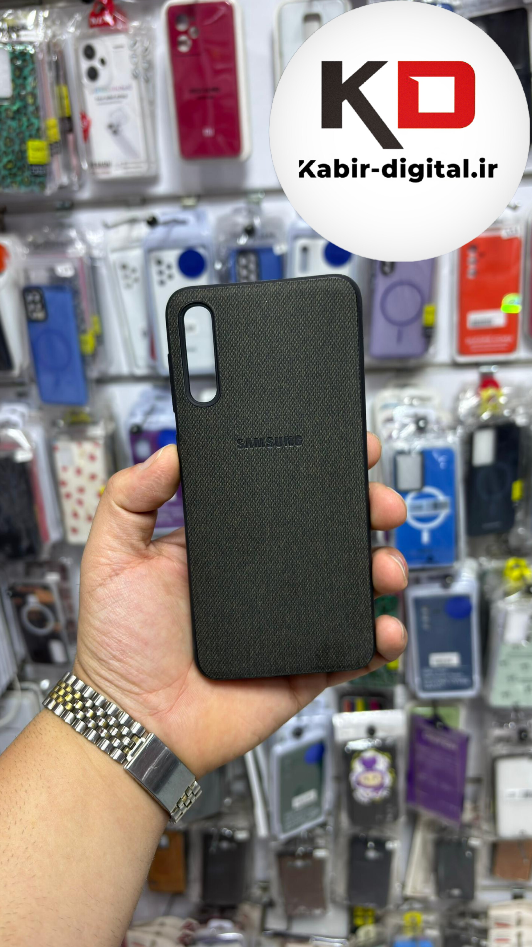 قاب گوشی Galaxy A30s /A50s /  A50 سامسونگ Cotton Case مخمل چرمی Hand Made کلاسیک مشکی