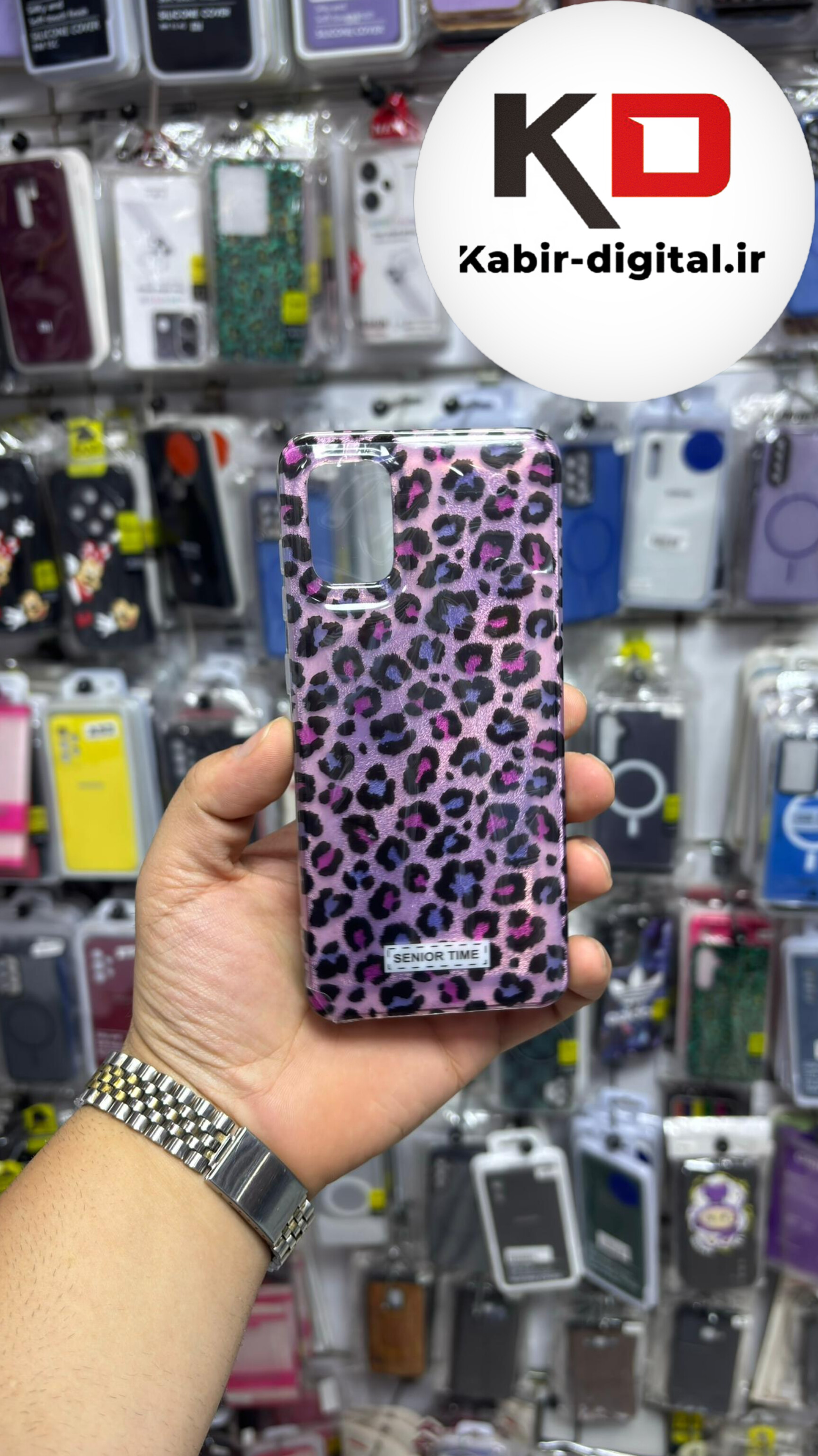قاب گوشی Galaxy A31 / A51 سامسونگ IMD لیزری دورمات ایربگ دار دکمه کرومی لاکچری سخت HARD طرح پلنگی صورتی