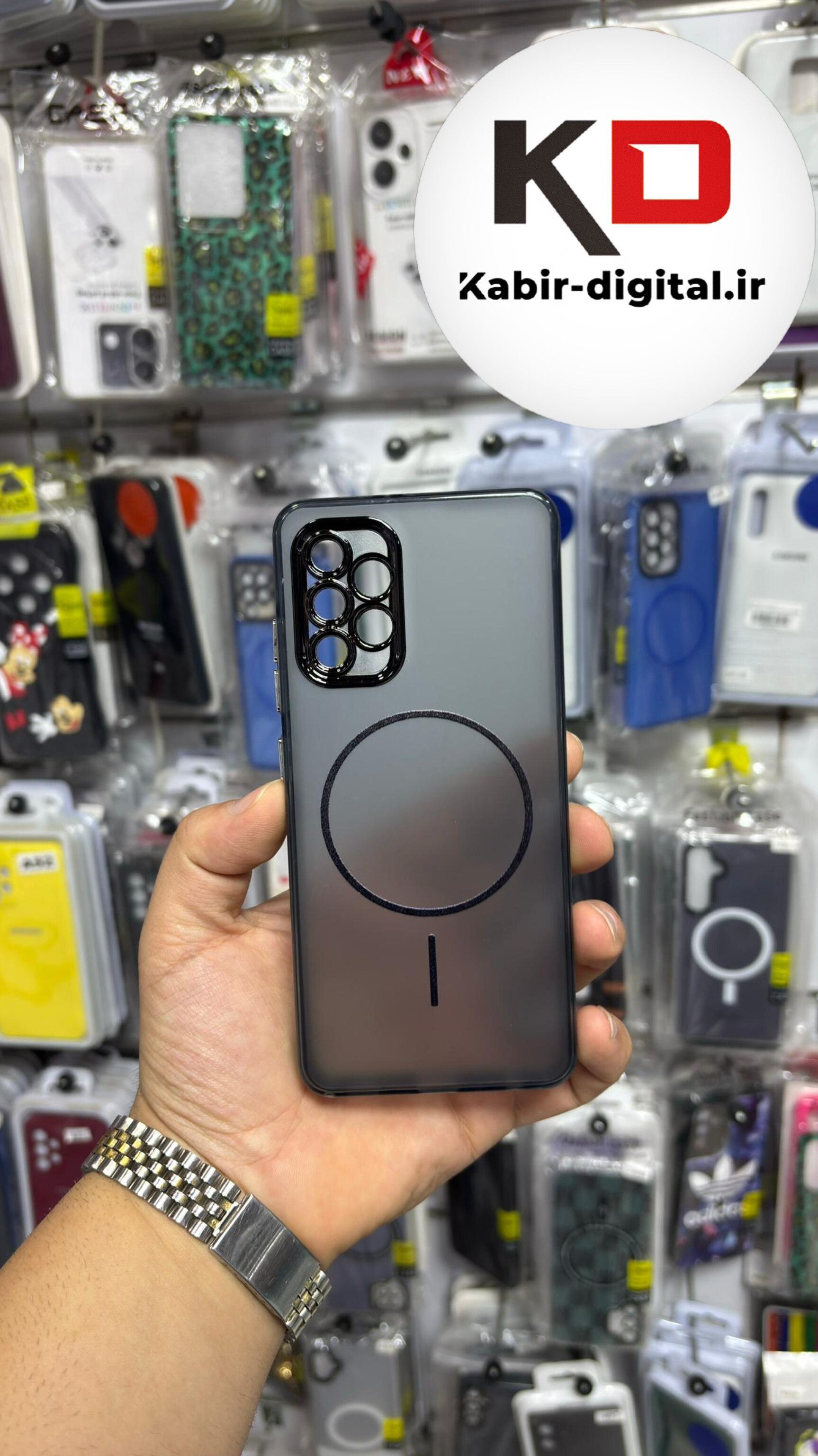 قاب گوشی Galaxy A32 4G سامسونگ Slim MagSafe Case مات کروم طرح مگ سیف محافظ لنز دار