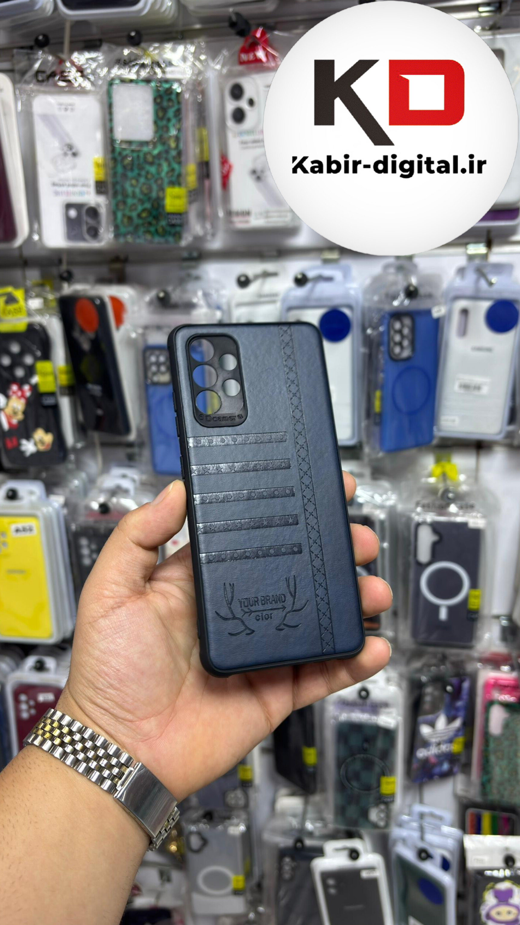 قاب گوشی Galaxy A32 4G سامسونگ طرح ژله ای چرمی ساده گوزنی محافظ لنزدار سرمه ای