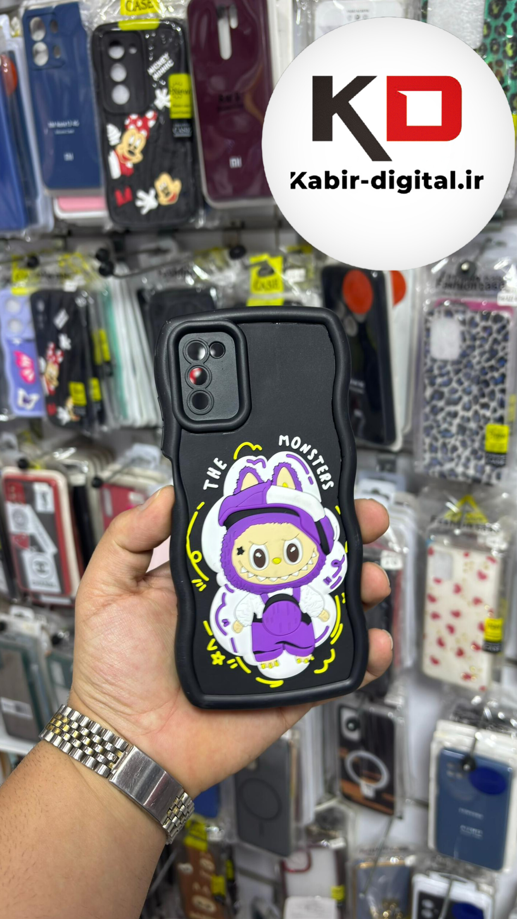 قاب گوشی Galaxy A03s / A02s سامسونگ سیلیکونی طرح  Solid Case ضد ضربه عروسکی منحنی برجسته  محافظ لنز دار لبوبو مشکی