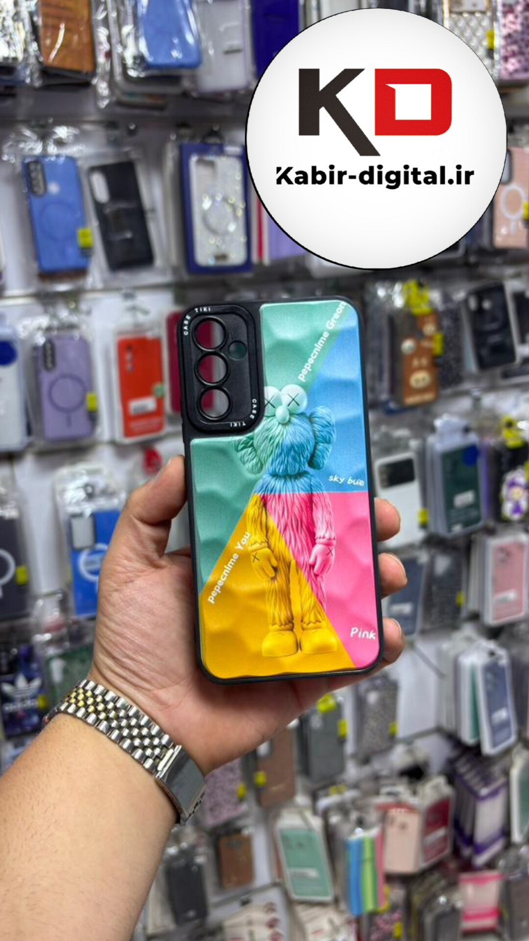 قاب گوشی Galaxy A34 سامسونگ سیلیکونی  طرح پافری محافظ لنز دار طرح آبرنگ