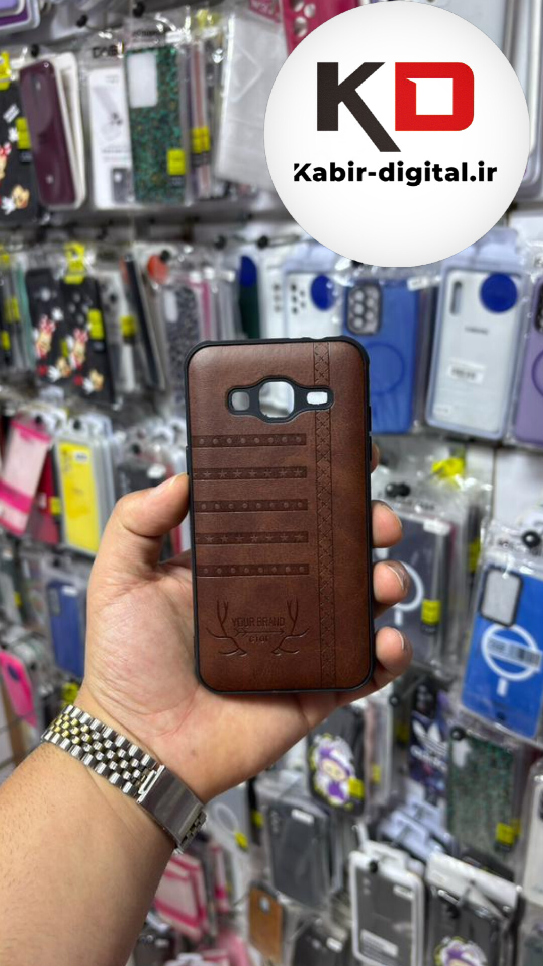 قاب گوشی Galaxy  J310 / J3 2016 سامسونگ طرح ژله ای چرمی ساده گوزنی محافظ لنزدار قهوه ای