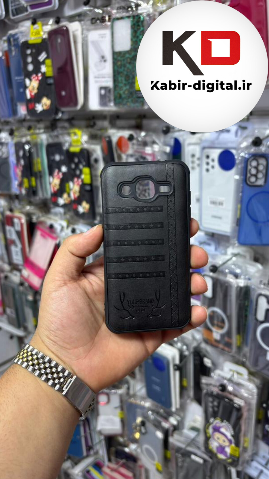 قاب گوشی Galaxy  J2 Prime سامسونگ طرح ژله ای چرمی ساده گوزنی محافظ لنزدار مشکی