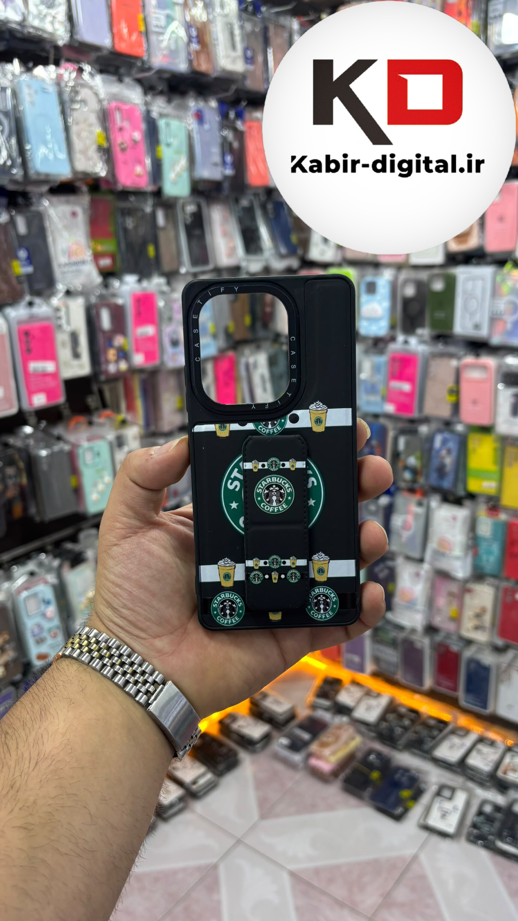 قاب گوشی Redmi Note 13 Pro 4G / Note 14S / POCO M6 Pro شیائومی Casetify استند شو اسپرت لنز برجسته طرح نایک مشکی