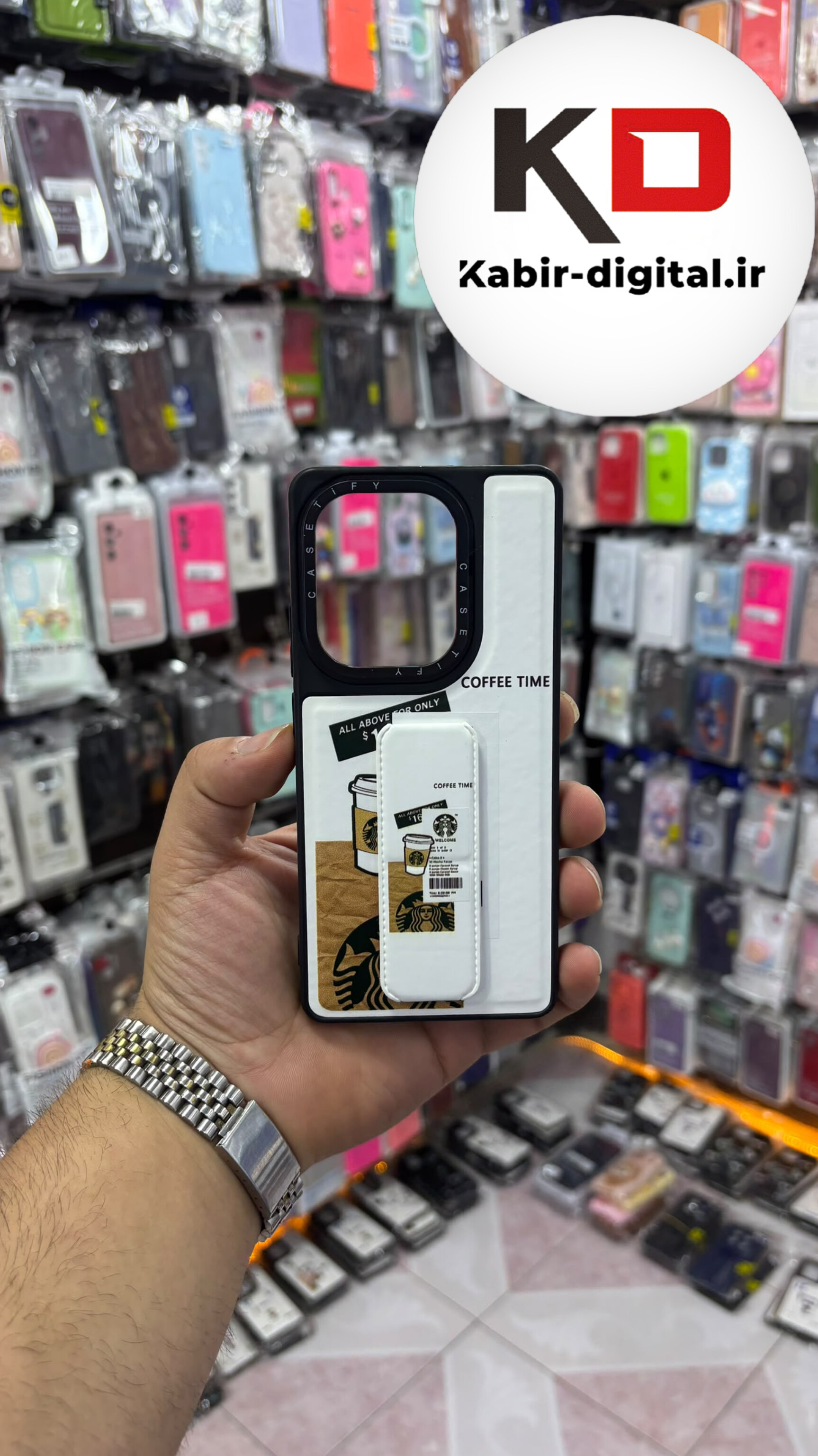 قاب گوشی Redmi Note 14S / Redmi Note 13 Pro 4G / Poco M6 Pro 4G شیائومی Casetify استند شو اسپرت لنز برجسته طرح استار باکس سفید
