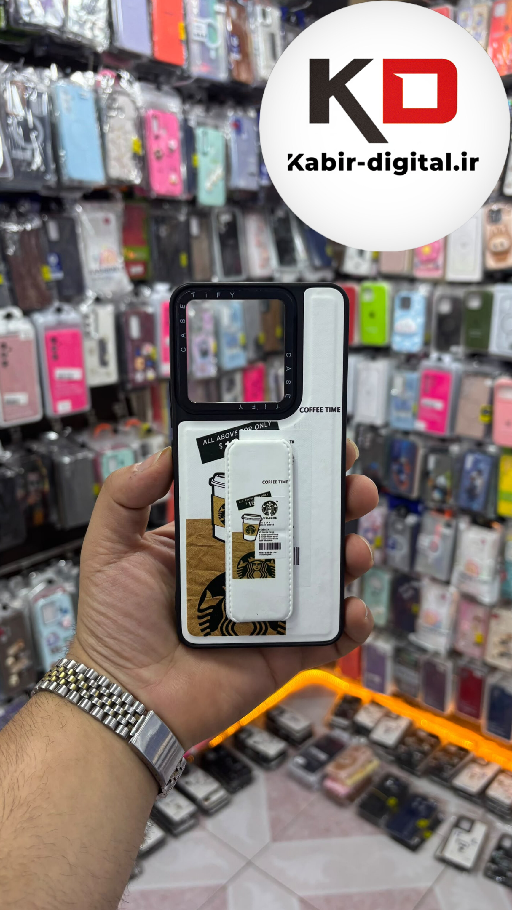 قاب گوشی  Redmi Note 13 Pro 5G / Poco X6 شیائومی Casetify استند شو اسپرت لنز برجسته طرح استار باکس سفید