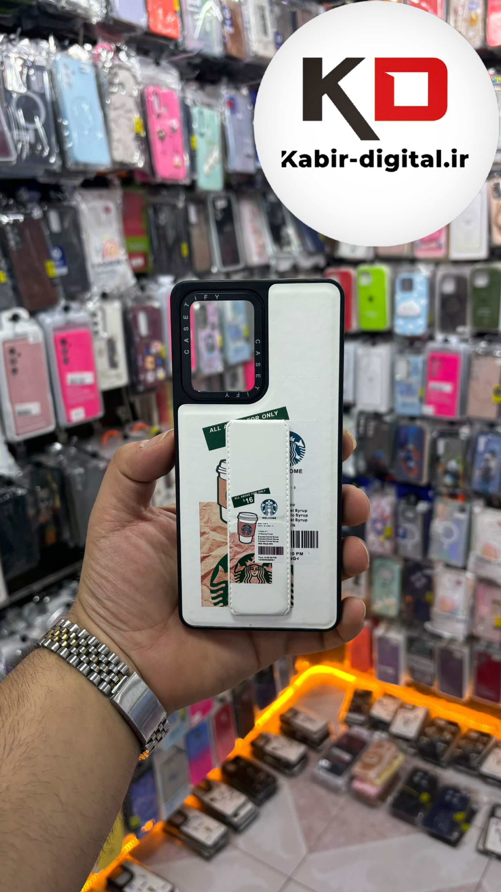 قاب گوشی Redmi Note 12 Pro Plus شیائومی Casetify استند شو اسپرت لنز برجسته طرح استار باکس سفید