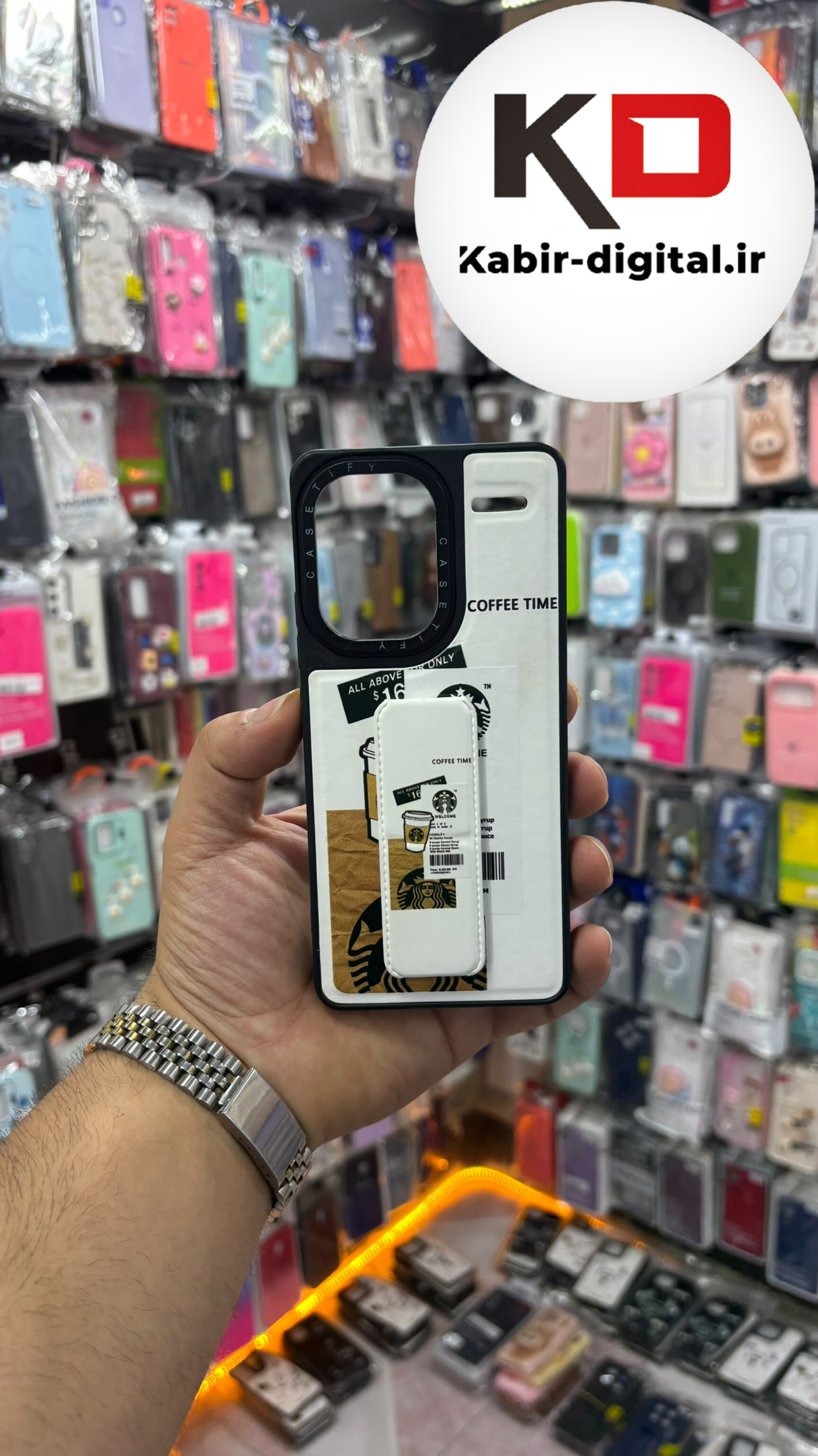 قاب گوشی Redmi Note 13 Pro Plus شیائومی Casetify استند شو اسپرت لنز برجسته طرح استار باکس سفید