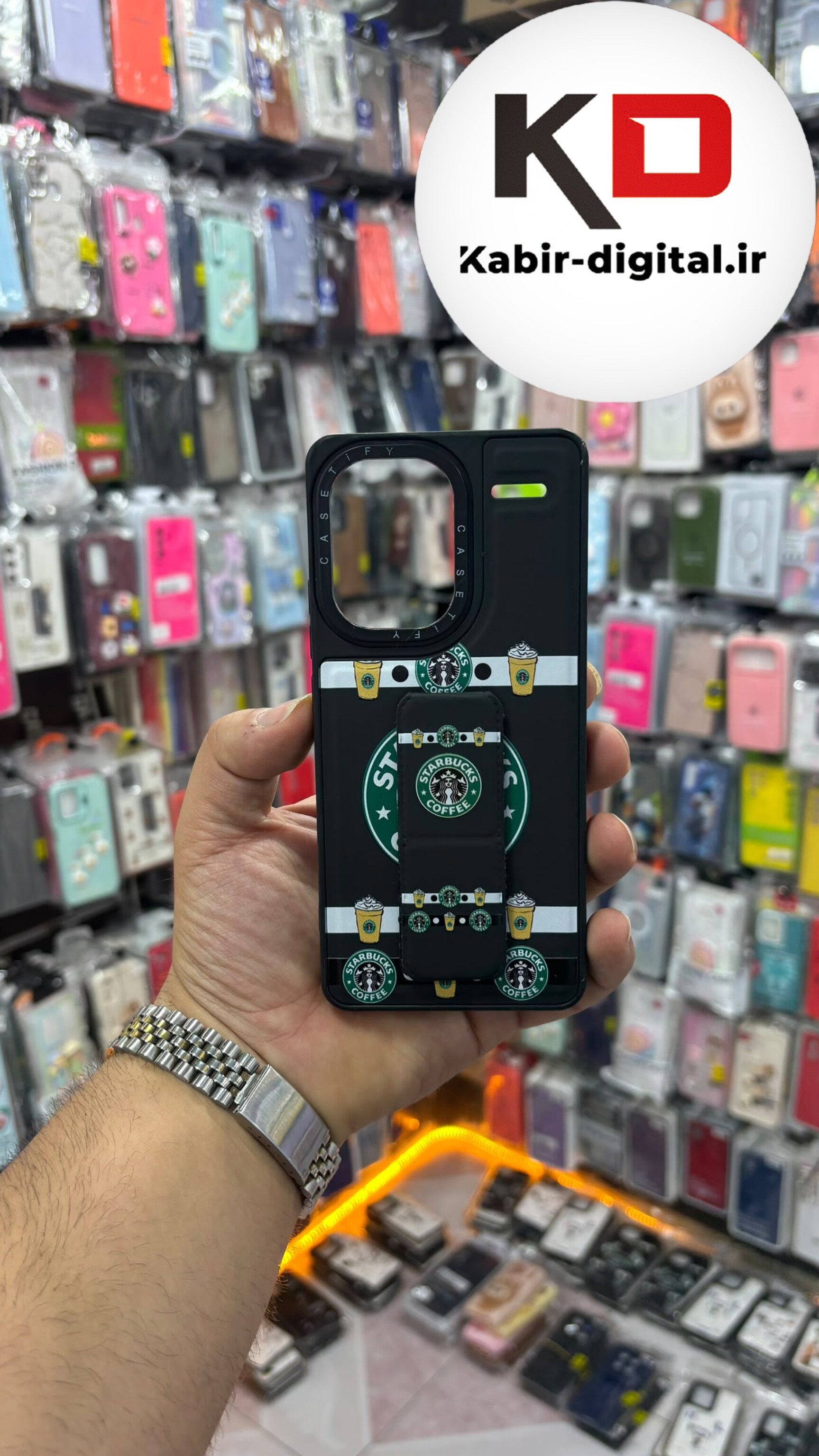 قاب گوشی Redmi Note 13 Pro Plus شیائومی Casetify استند شو اسپرت لنز برجسته طرح استار باکس مشکی