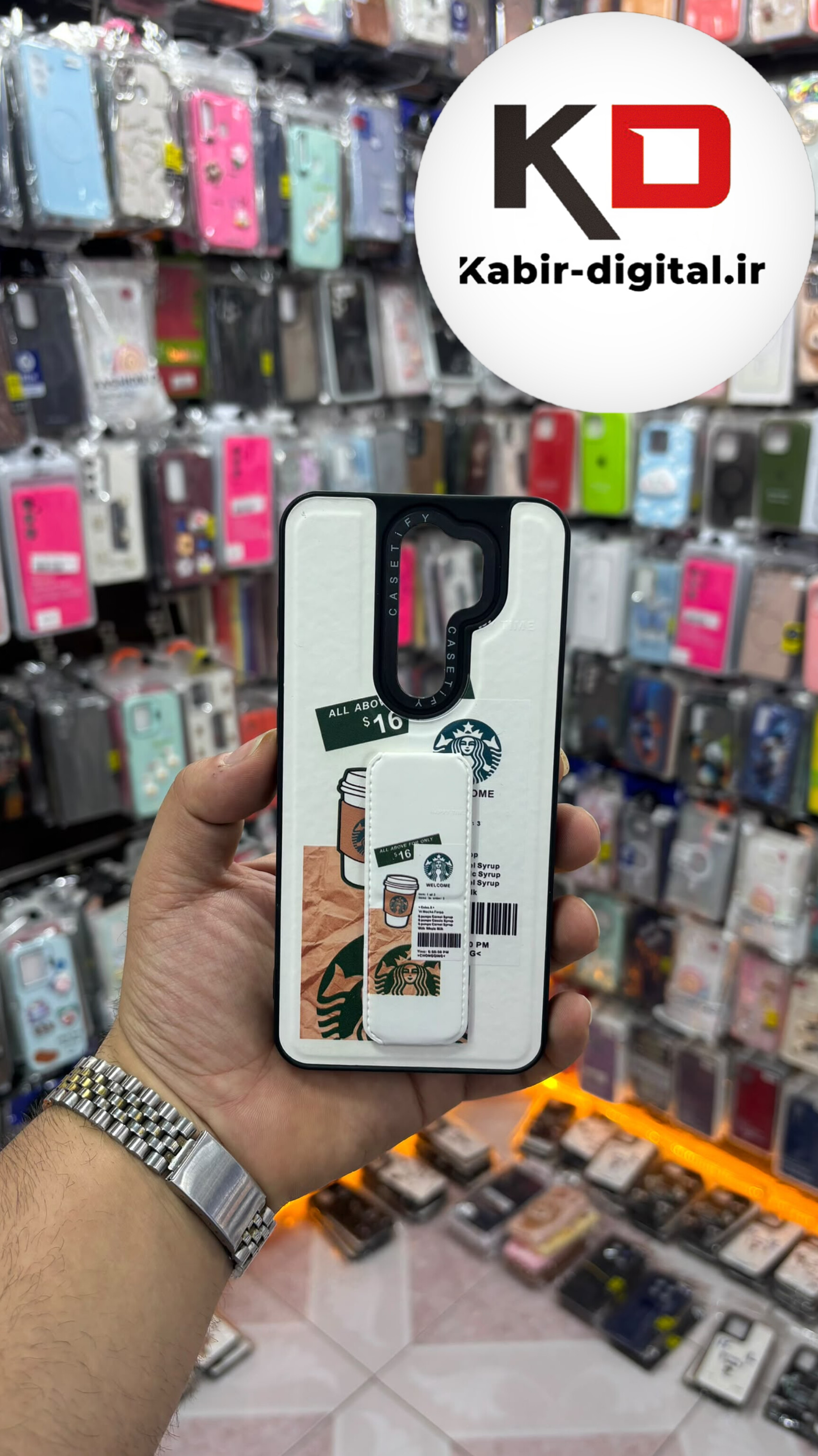 قاب گوشی Redmi Note 8 Pro شیائومی Casetify استند شو اسپرت لنز برجسته طرح استار باکس سفید