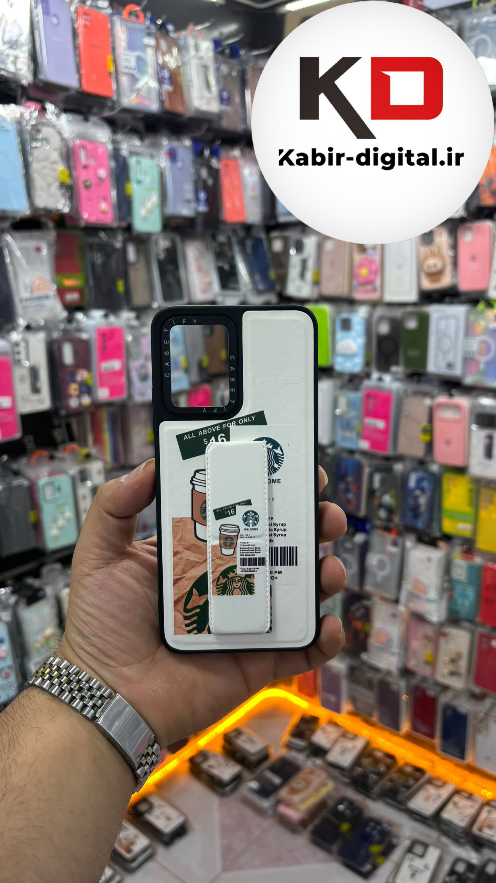 قاب گوشی Redmi Note 12 4g شیائومی Casetify استند شو اسپرت لنز برجسته طرح استار باکس سفید