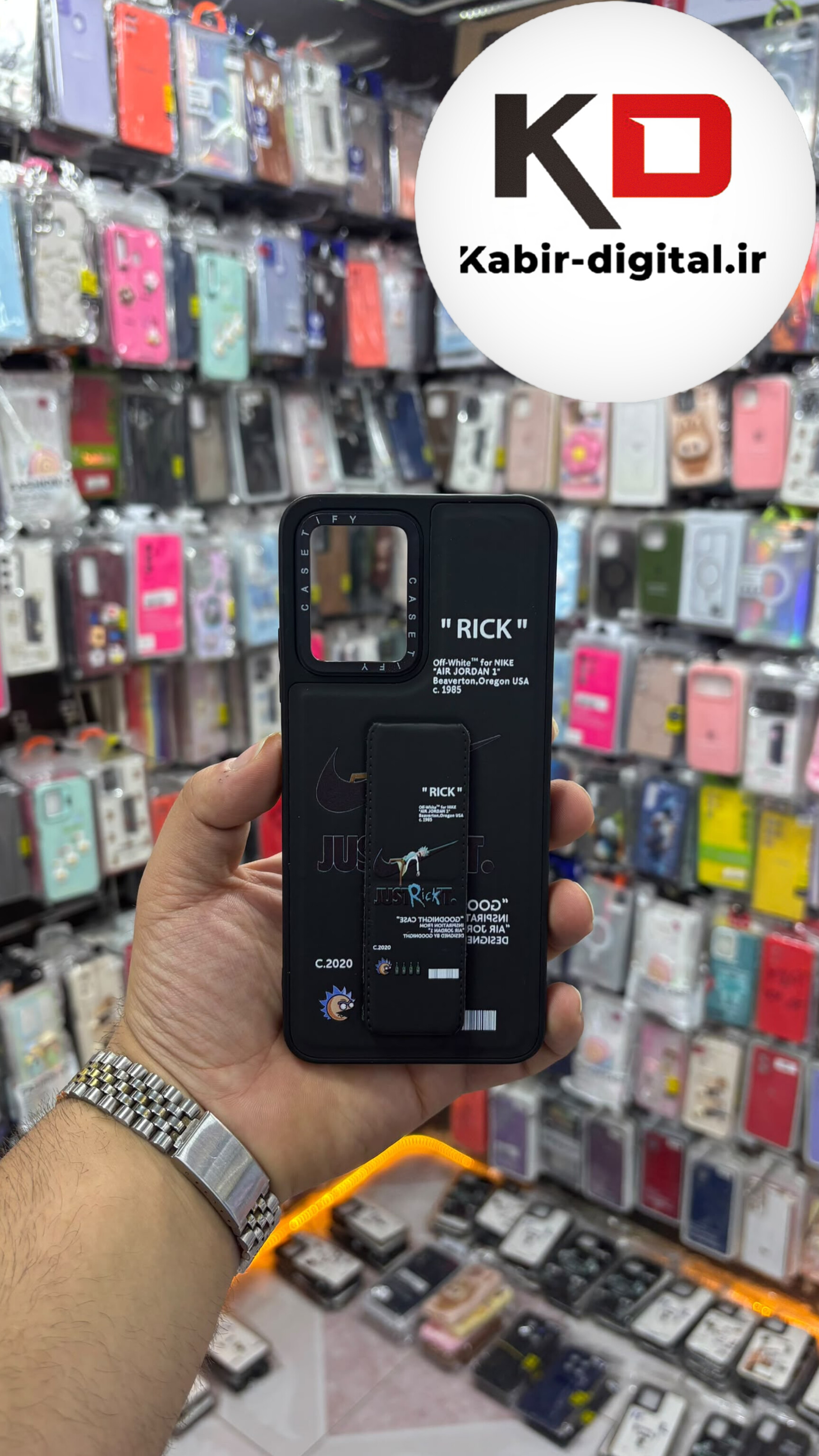 قاب گوشی Redmi Note 12 4g شیائومی Casetify استند شو اسپرت لنز برجسته طرح ناریک مشکی