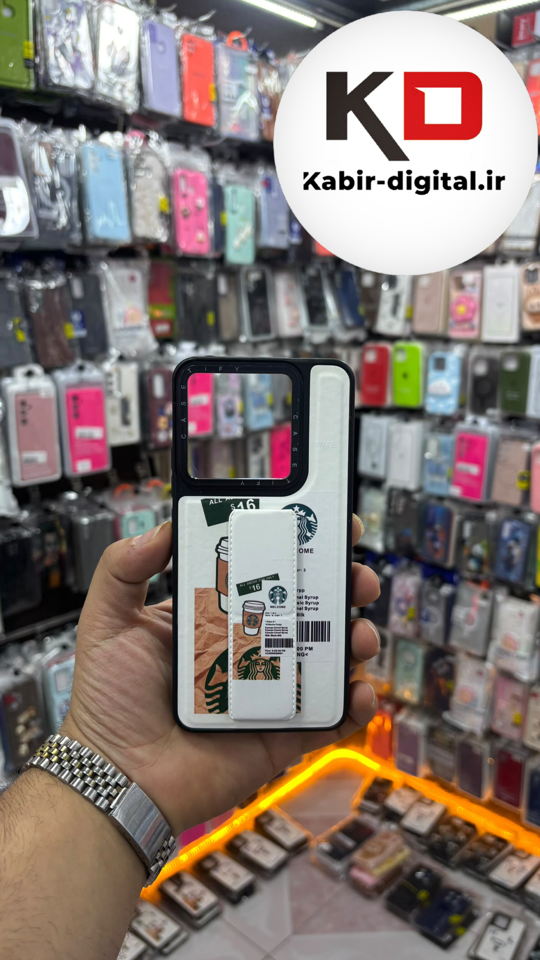 قاب گوشی MI 13T / MI 13T Pro شیائومی Casetify استند شو اسپرت لنز برجسته طرح استار باکس سفید