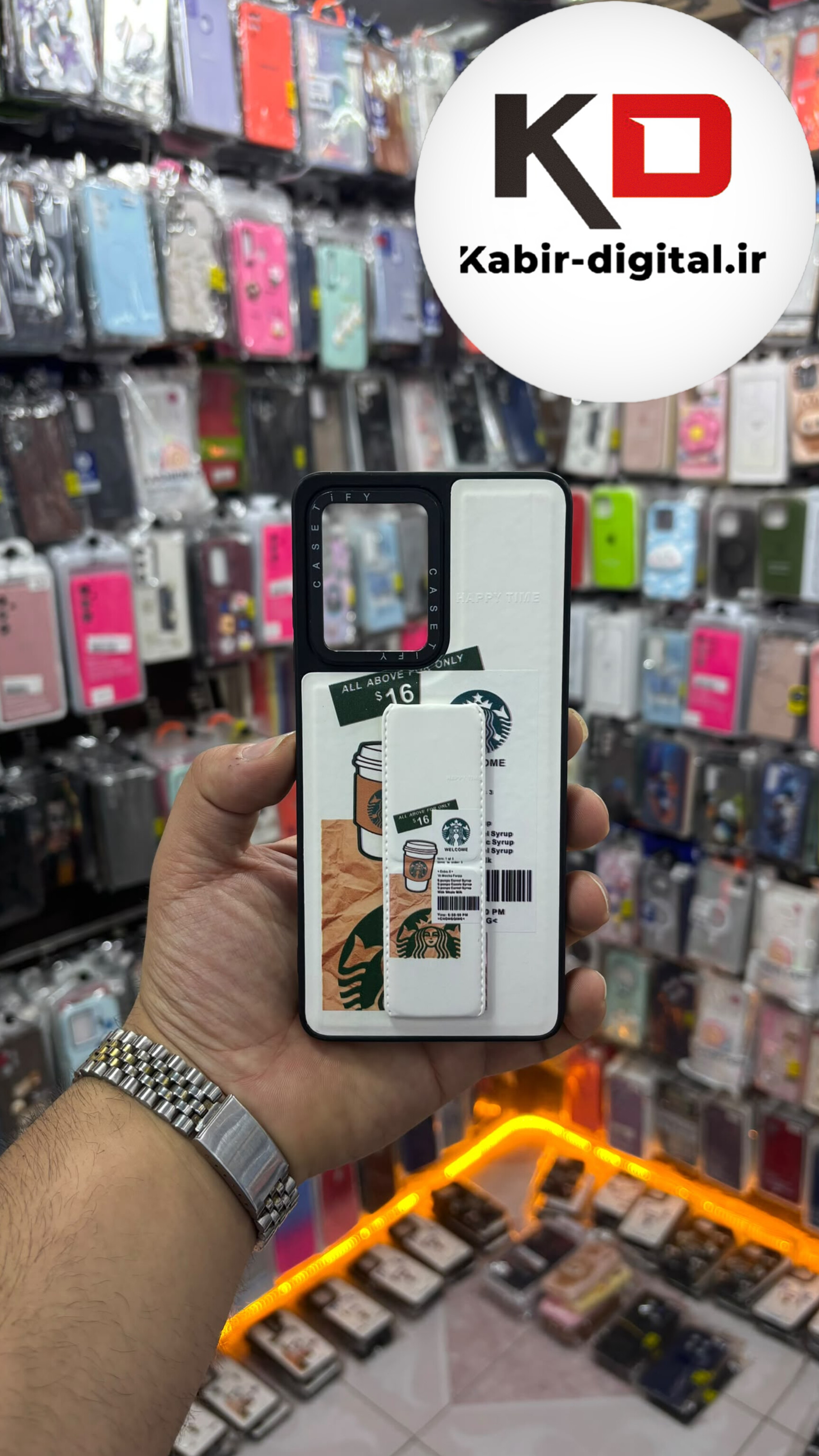 قاب گوشی POCO X5 Pro / Note 12 Pro 5g شیائومی Casetify استند شو اسپرت لنز برجسته طرح استار باکس سفید