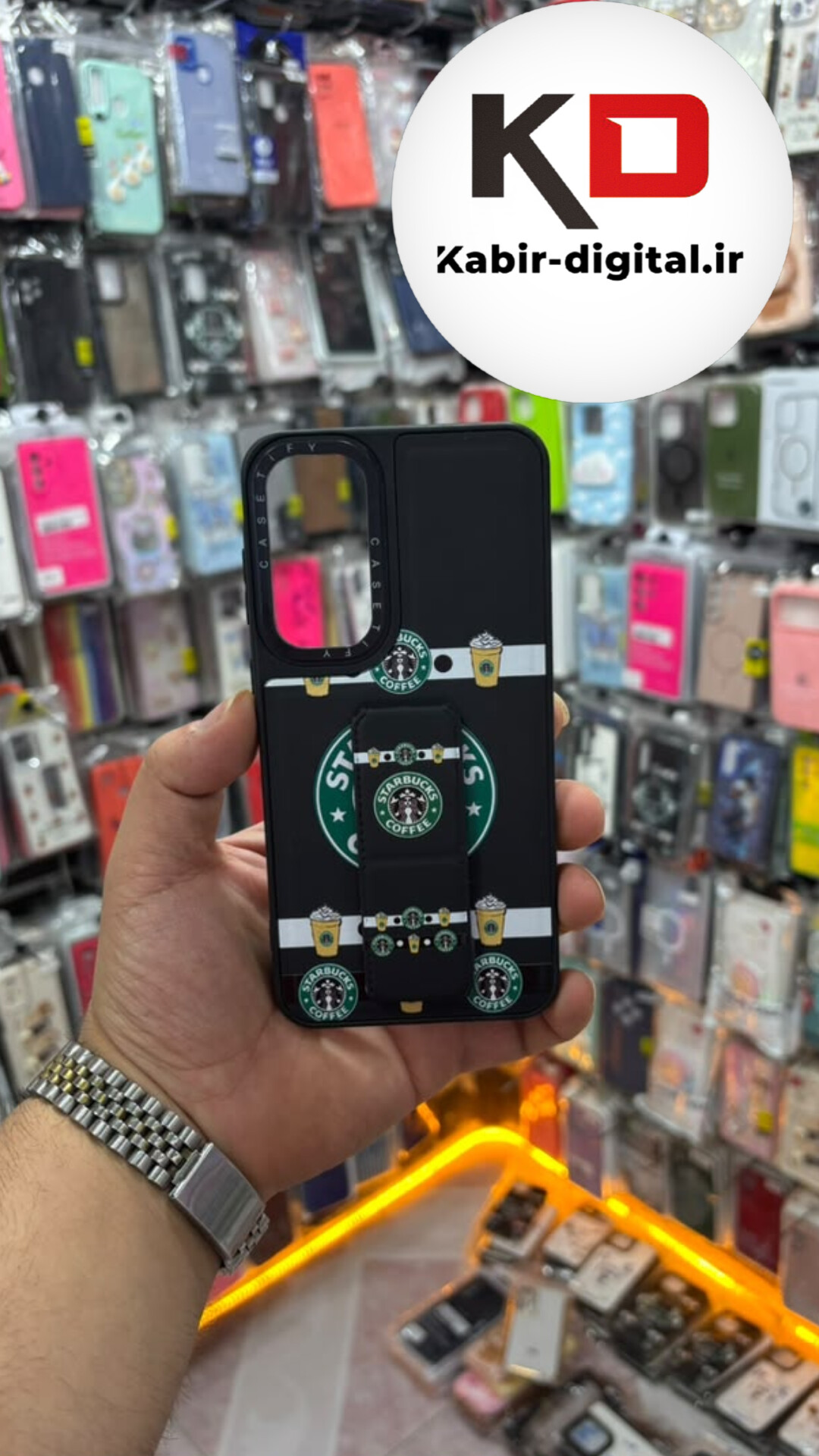 قاب گوشی Galaxy A35 / A55 سامسونگ Casetify استند شو اسپرت لنز برجسته طرح استار باکس مشکی